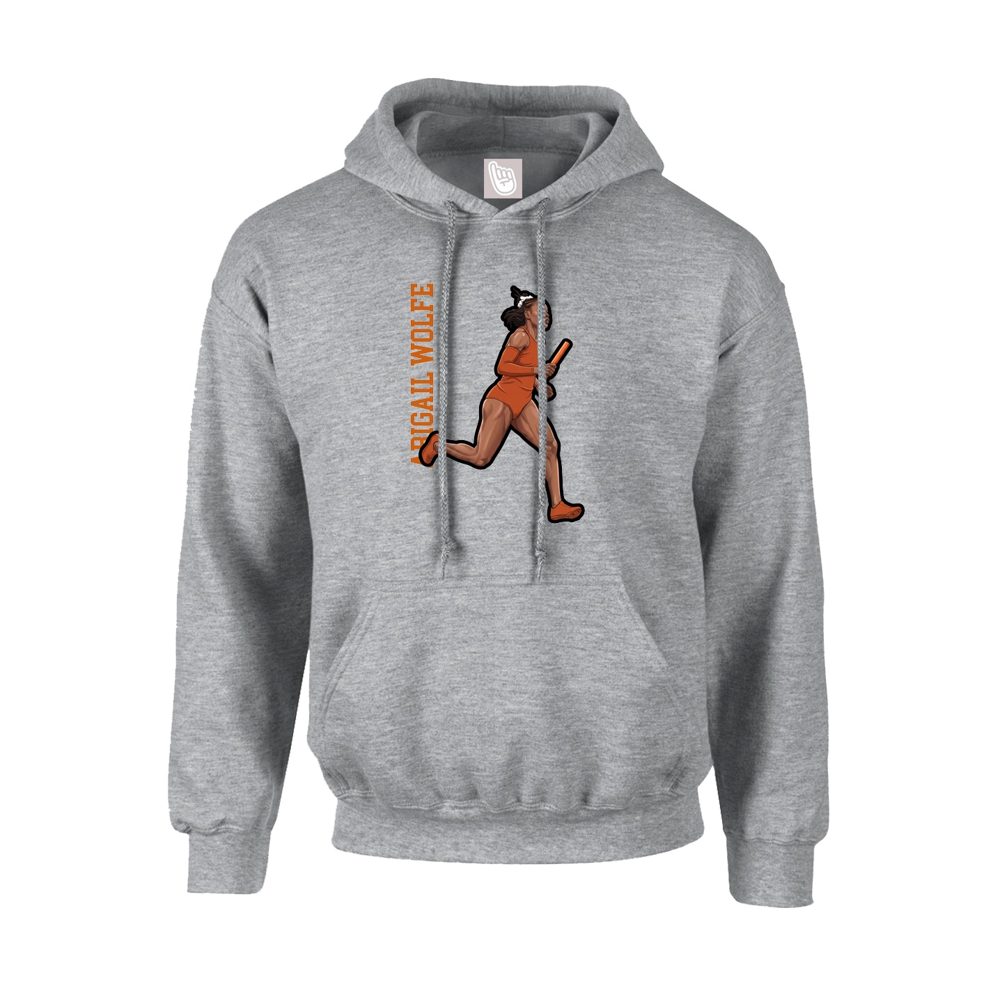 Hoodie — Name Vertical in Grey