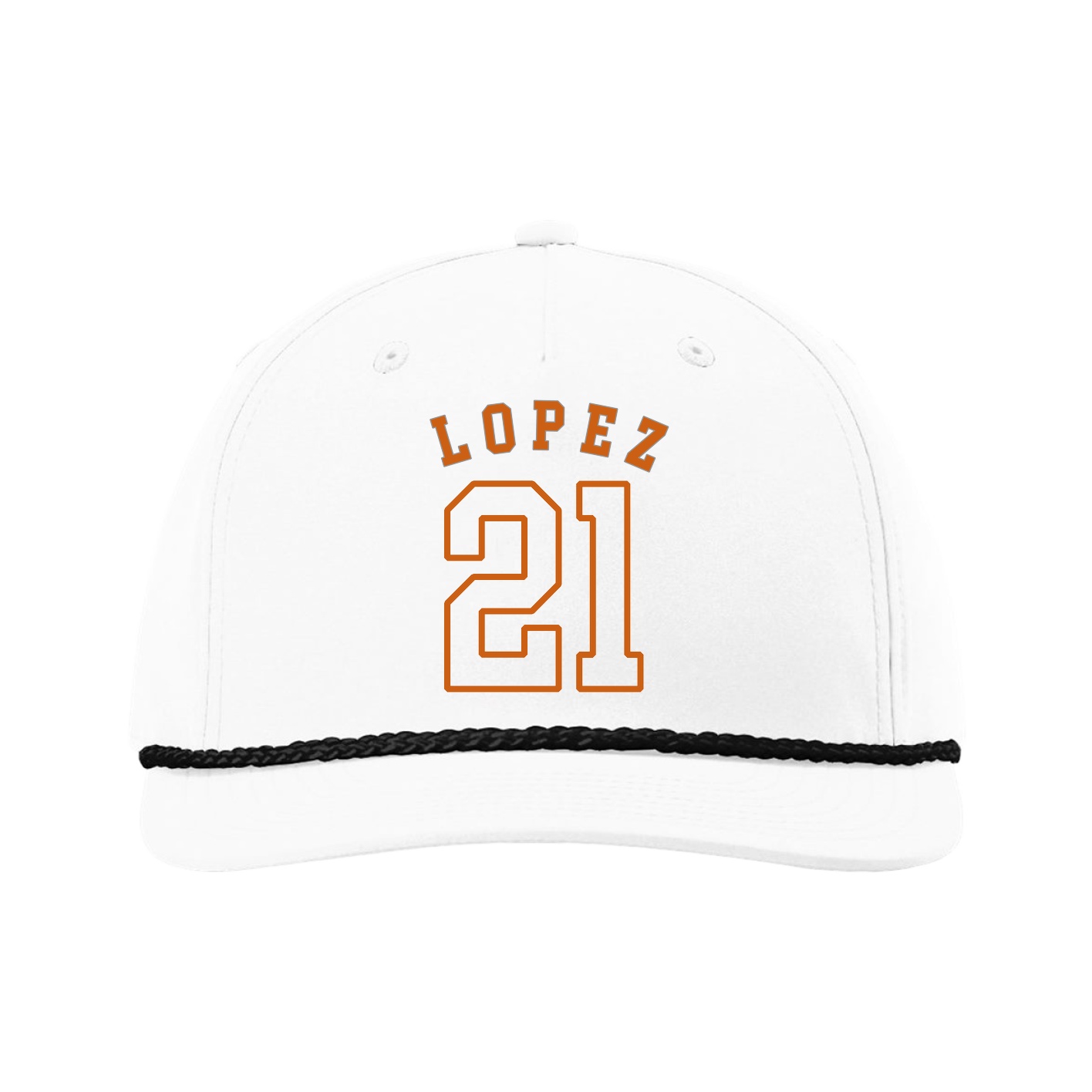 Five-Panel Classic Rope Cap — Shirsey Arch in White