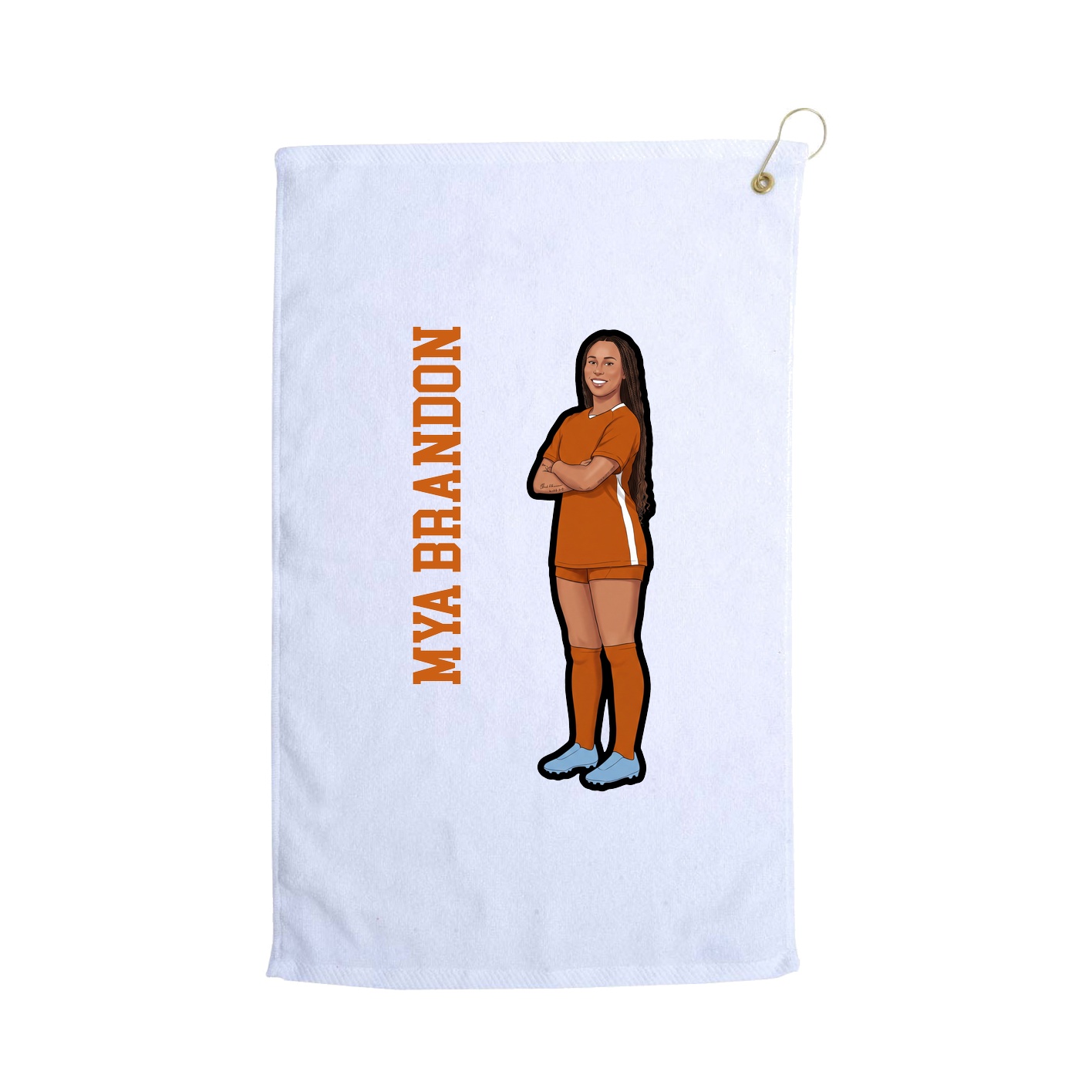 Golf Towel — Name Vertical in White