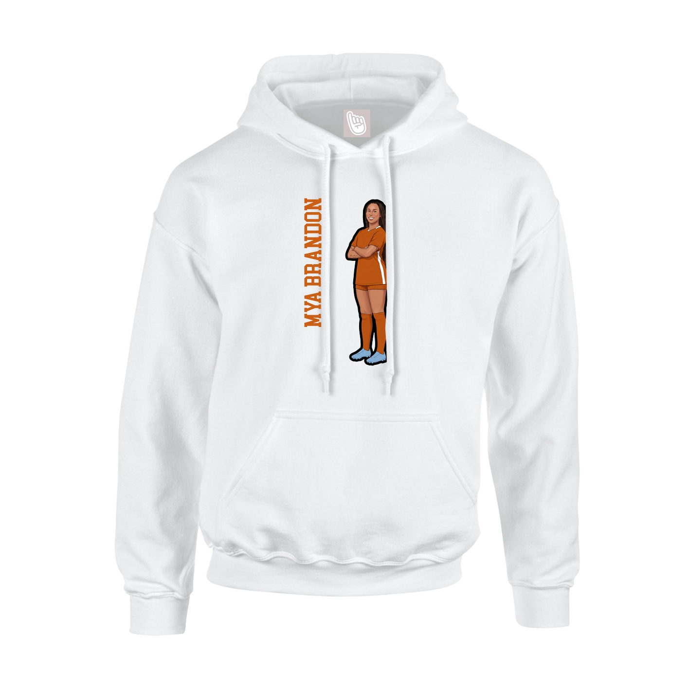 Youth Hoodie — Name Vertical in White