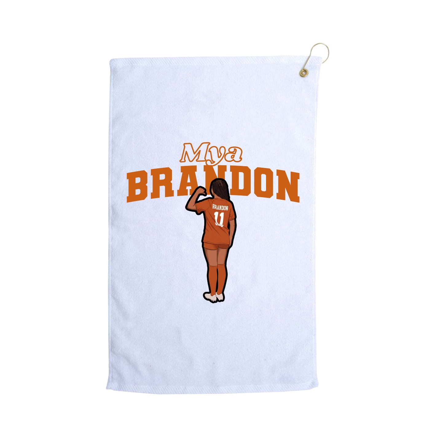 Golf Towel — Name Arch in White