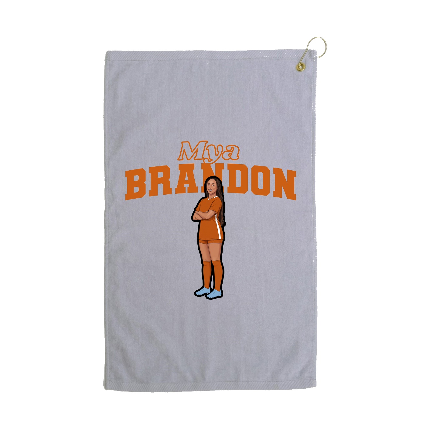 Golf Towel — Name Arch in Grey