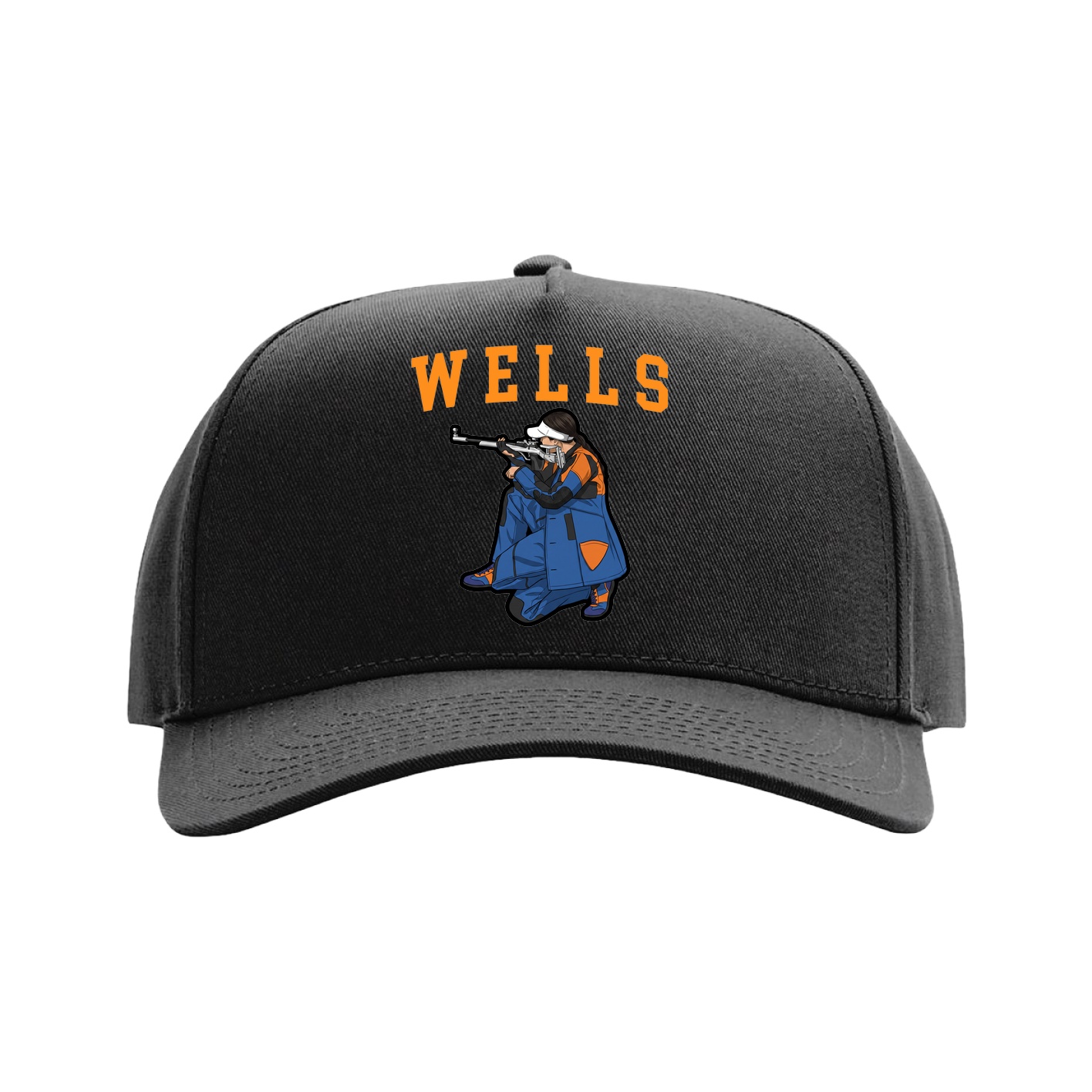 Full Fabric Five-Panel Champ Cap — Shirsey in Black
