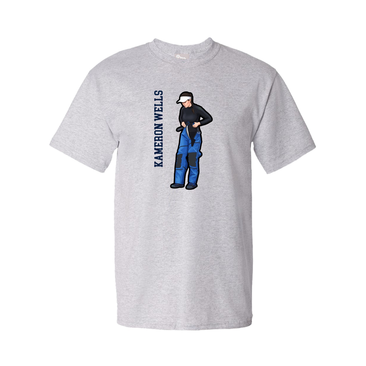 Tee — Name Vertical in Grey
