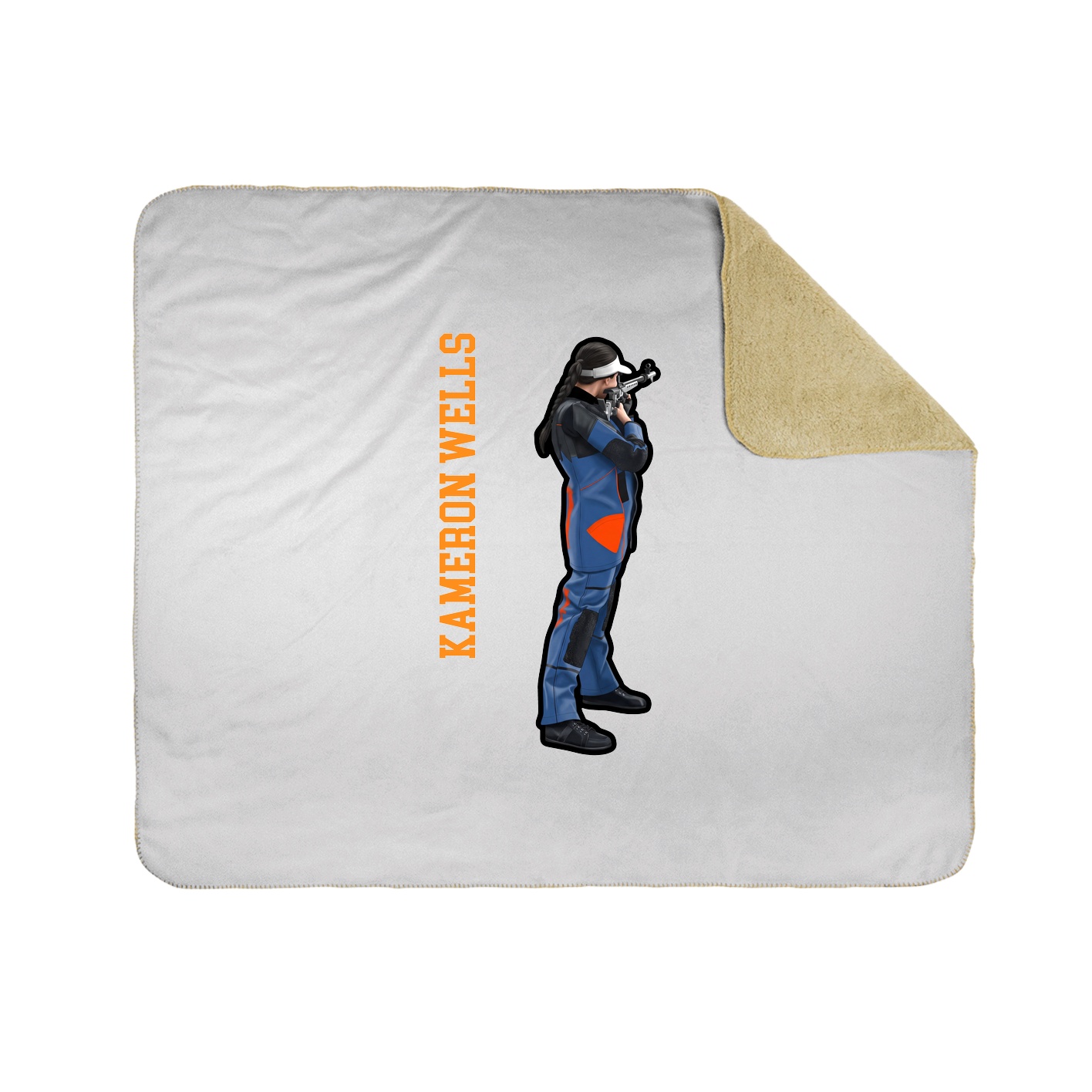 Throw Blanket — Name Vertical in White