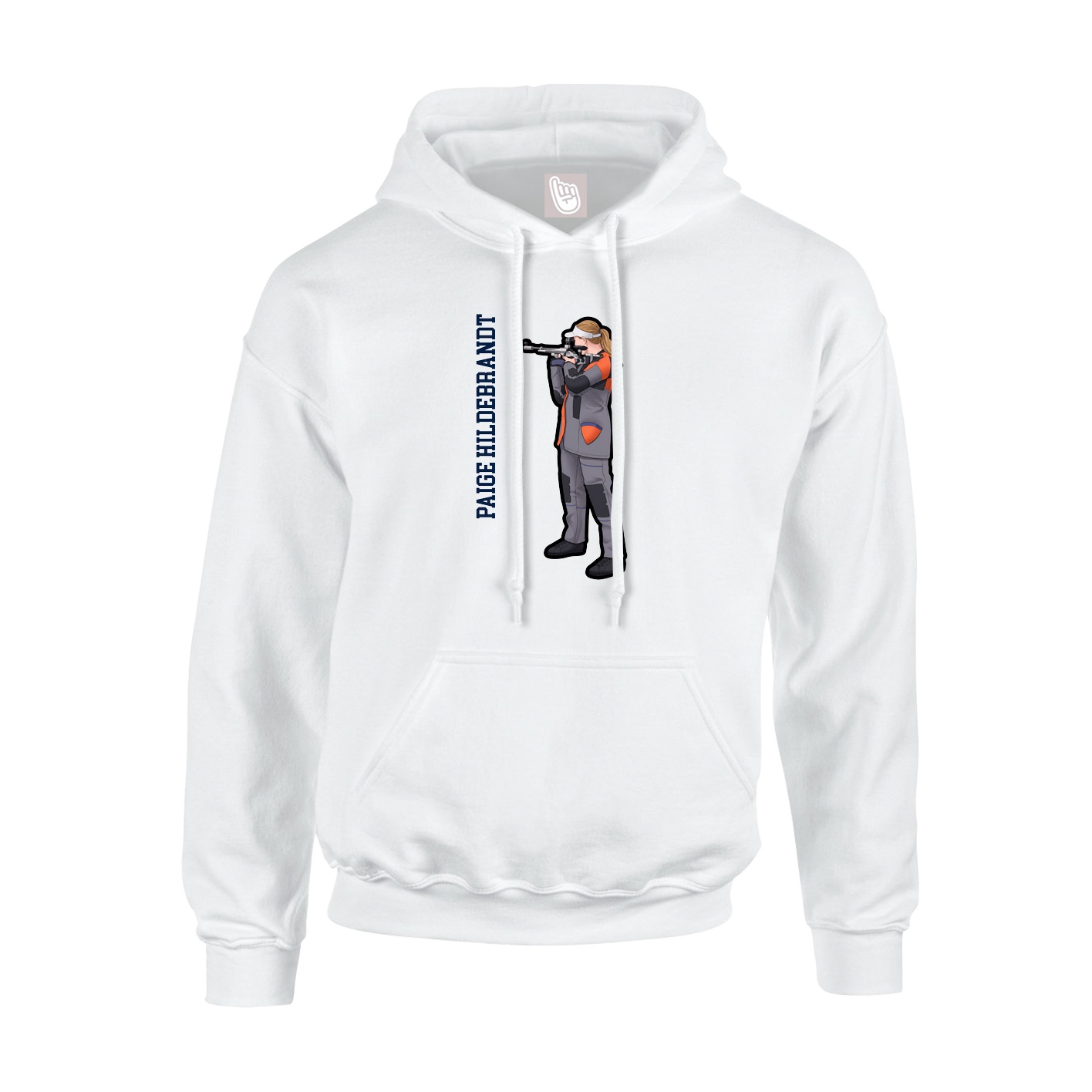 Hoodie — Name Vertical in White