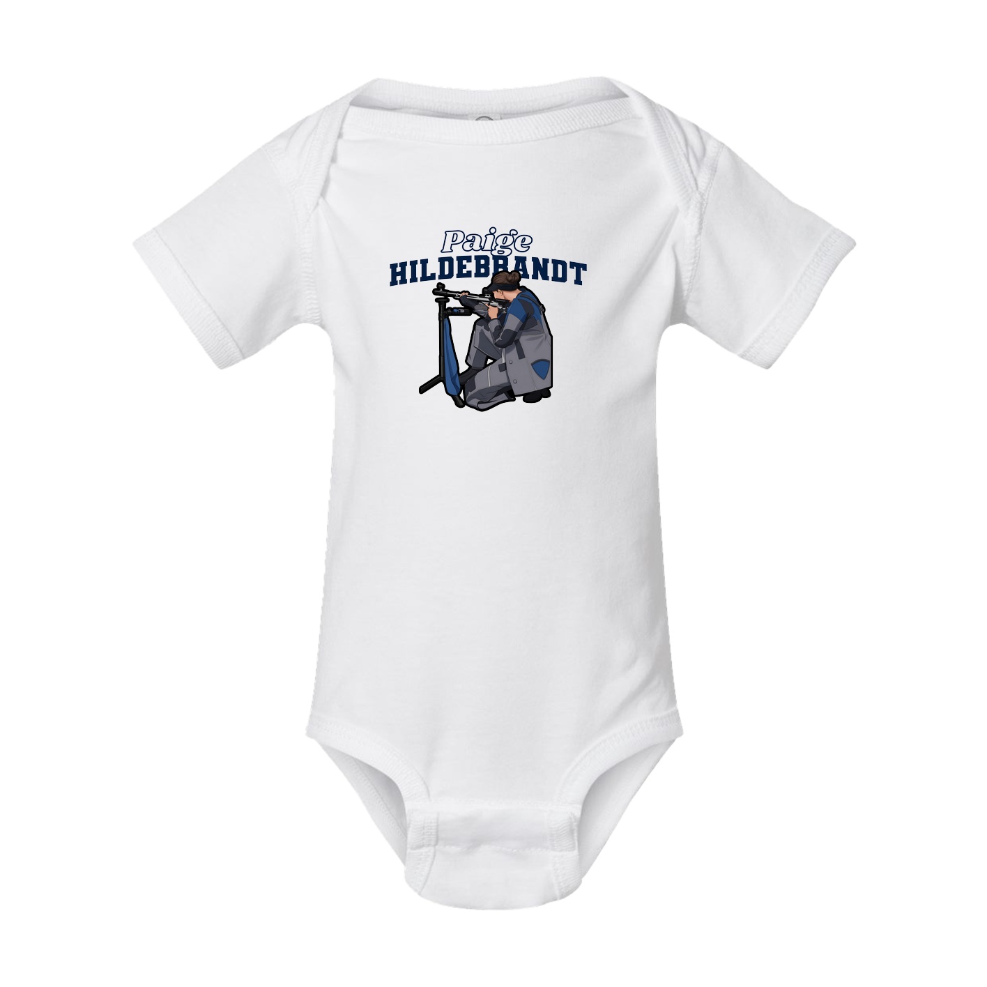 Baby Onesie — Name Arch in White