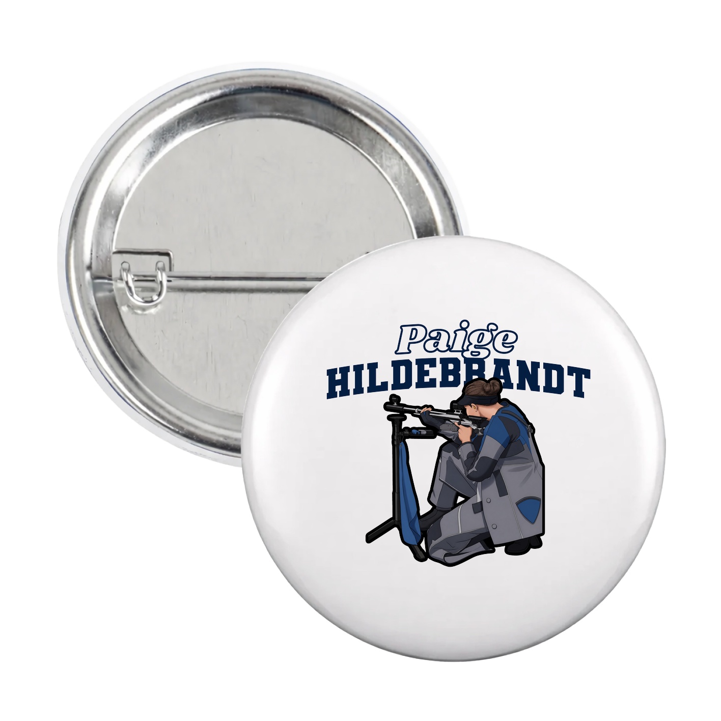 Game Day Button — Name Arch in White