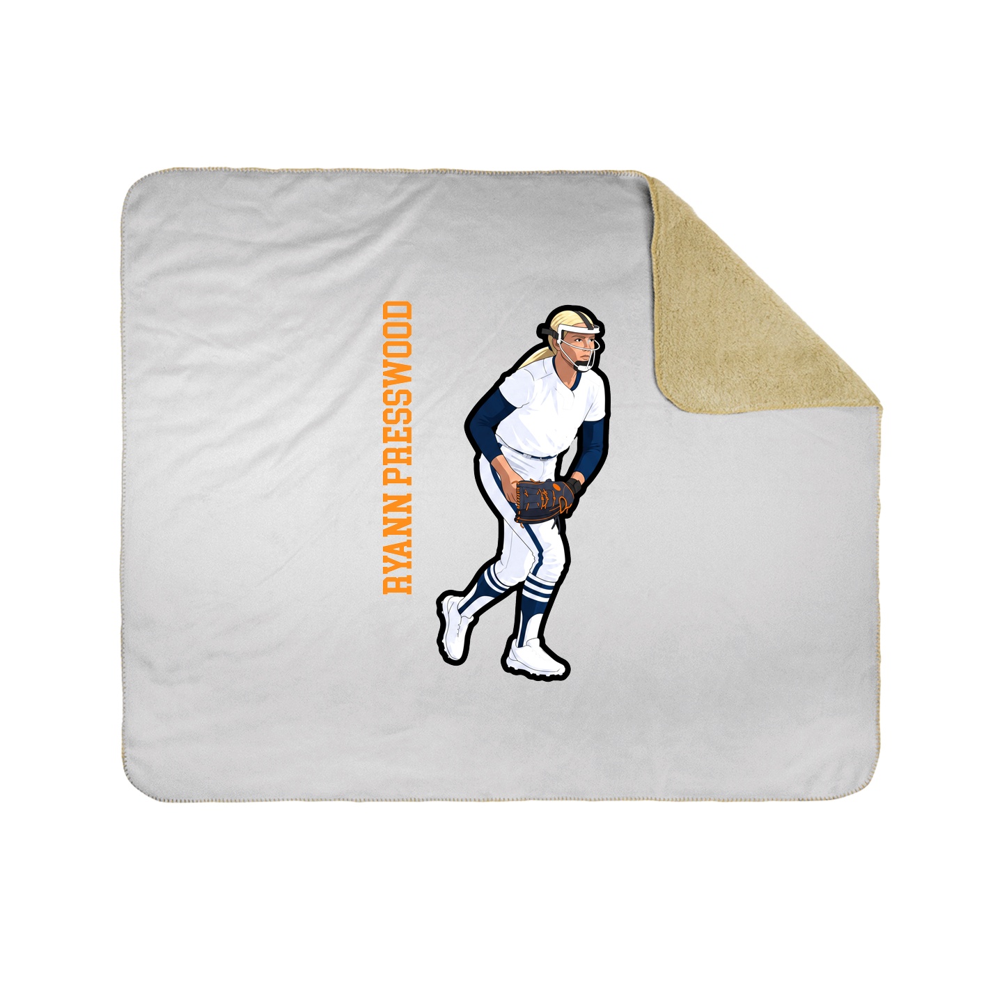 Throw Blanket — Name Vertical in White
