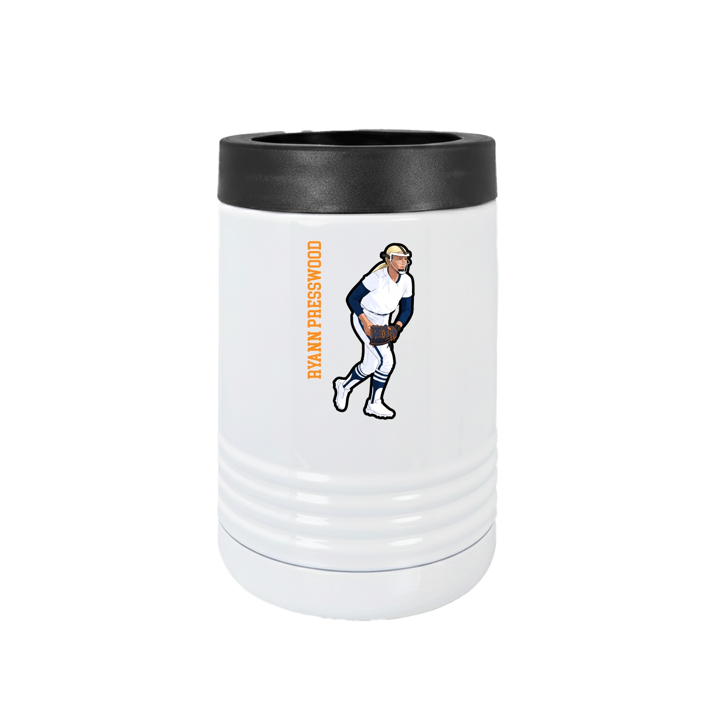 Beverage Holder — Name Vertical in White