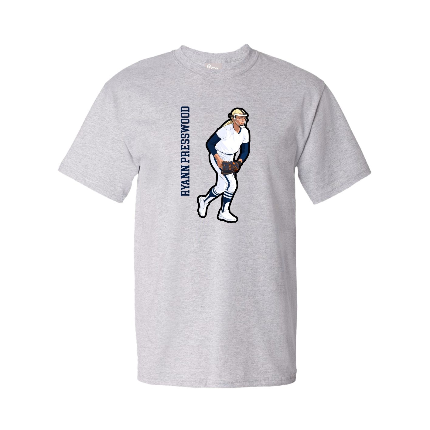 Youth Tee — Name Vertical in Grey