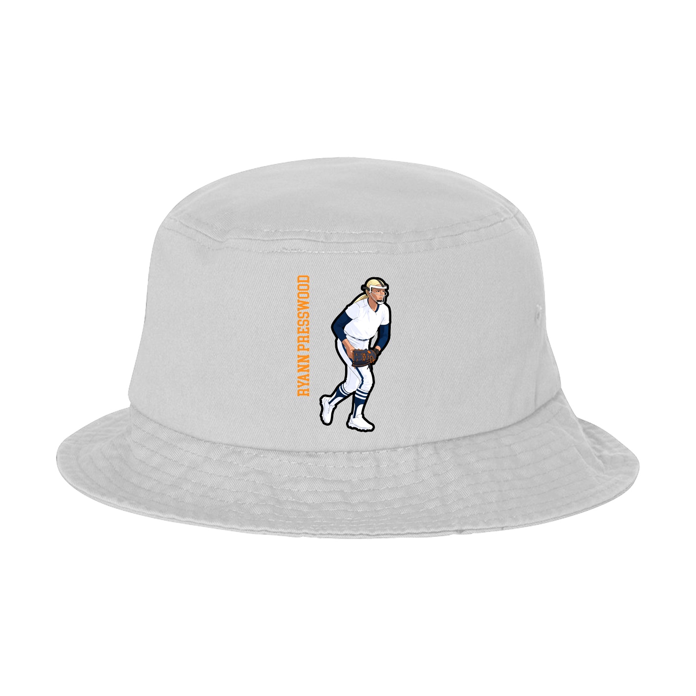 Bucket Cap — Name Vertical in White