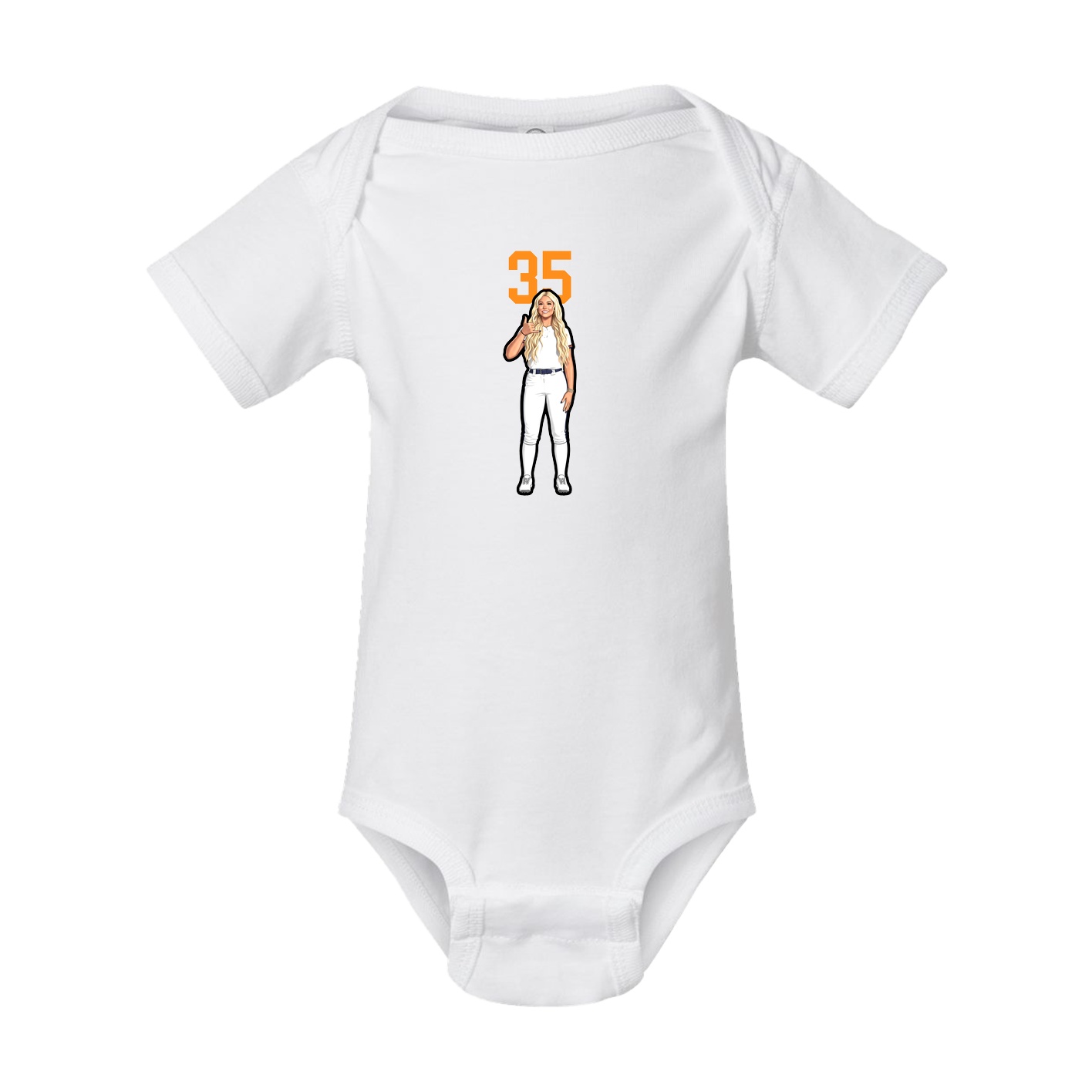 Baby Onesie — Number Top in White