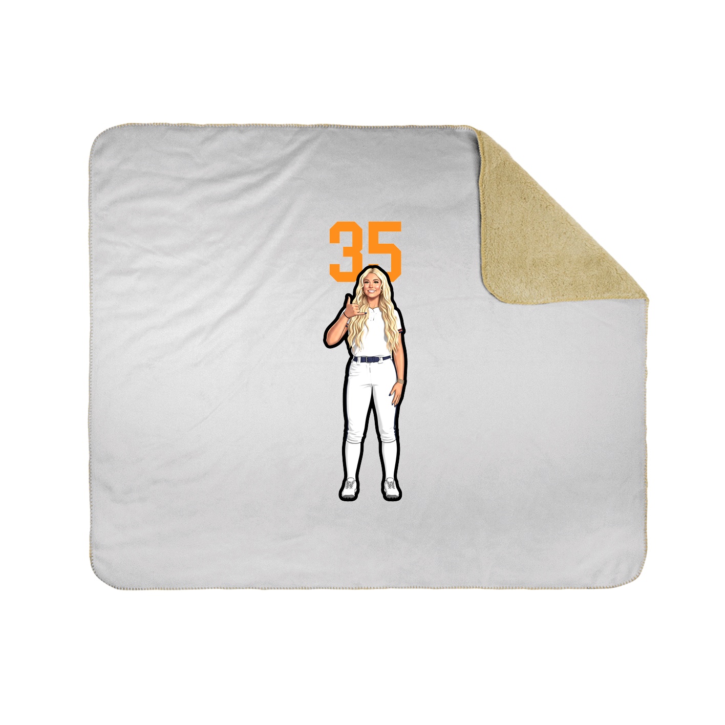 Throw Blanket — Number Top in White