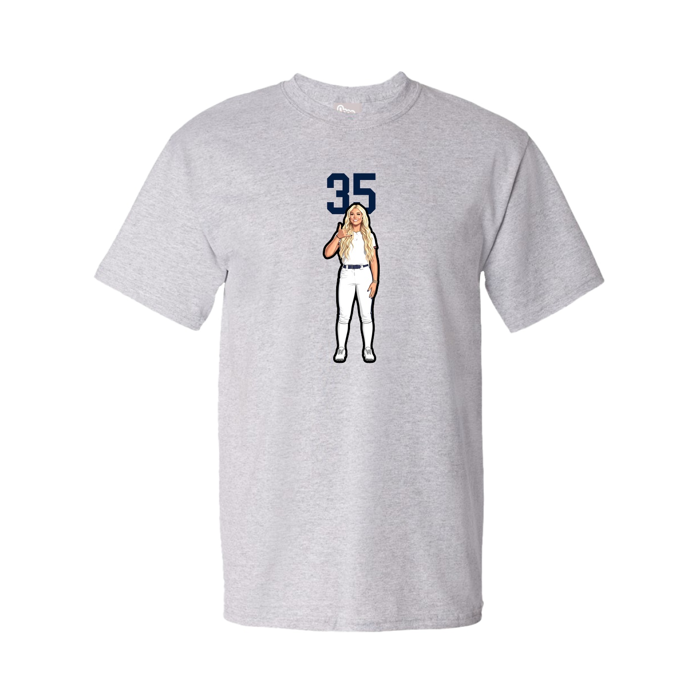 Youth Tee — Number Top in Grey