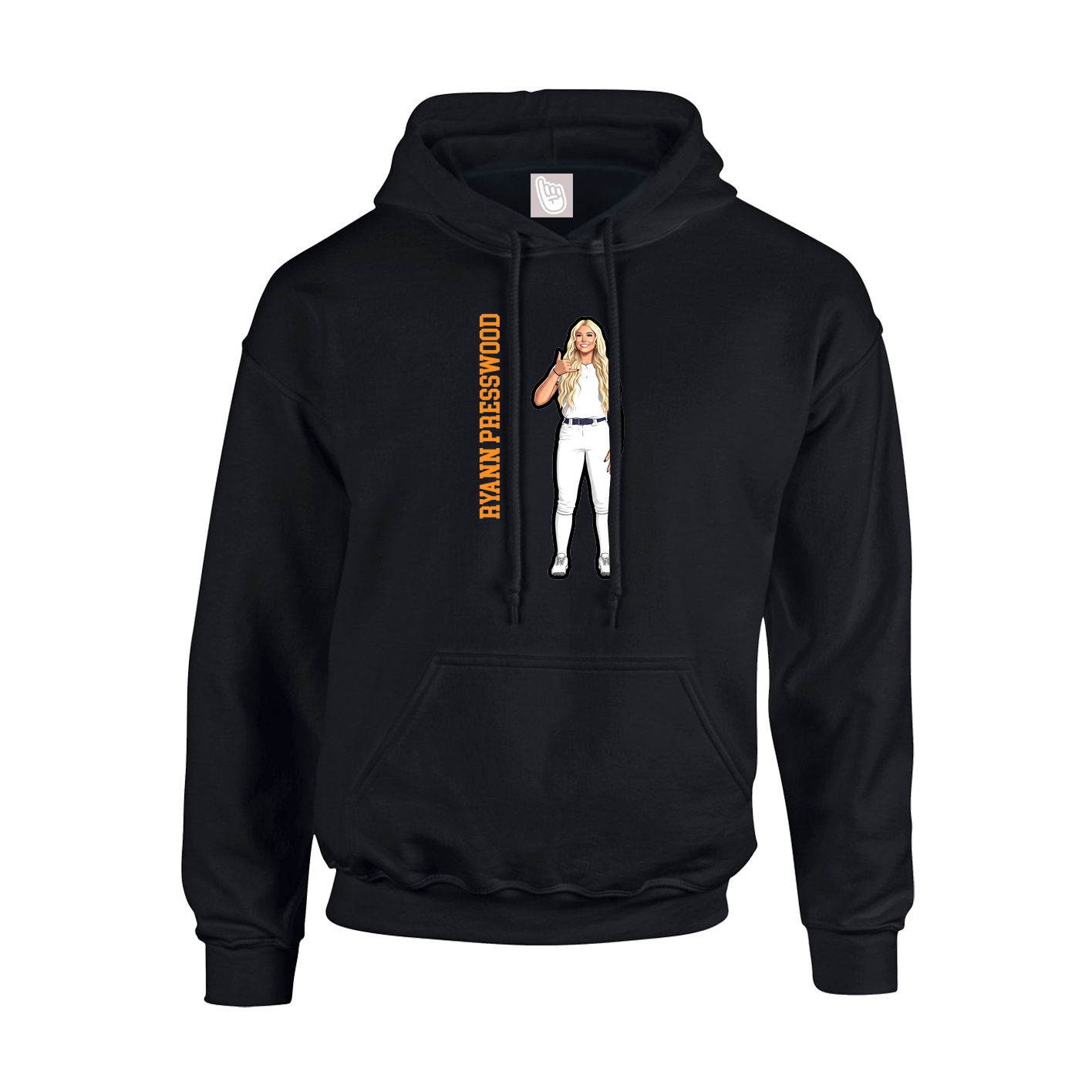 Youth Hoodie — Name Vertical in Black