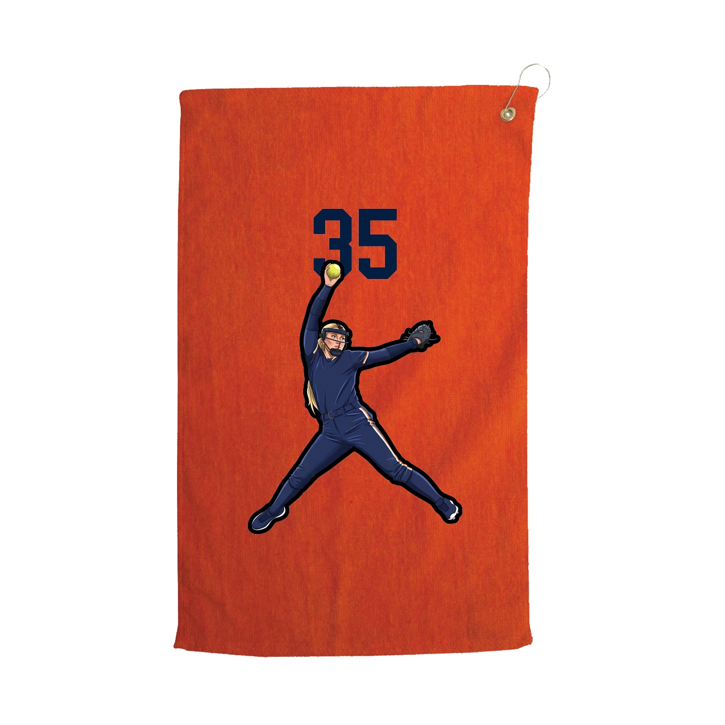 Golf Towel — Number Top in Orange