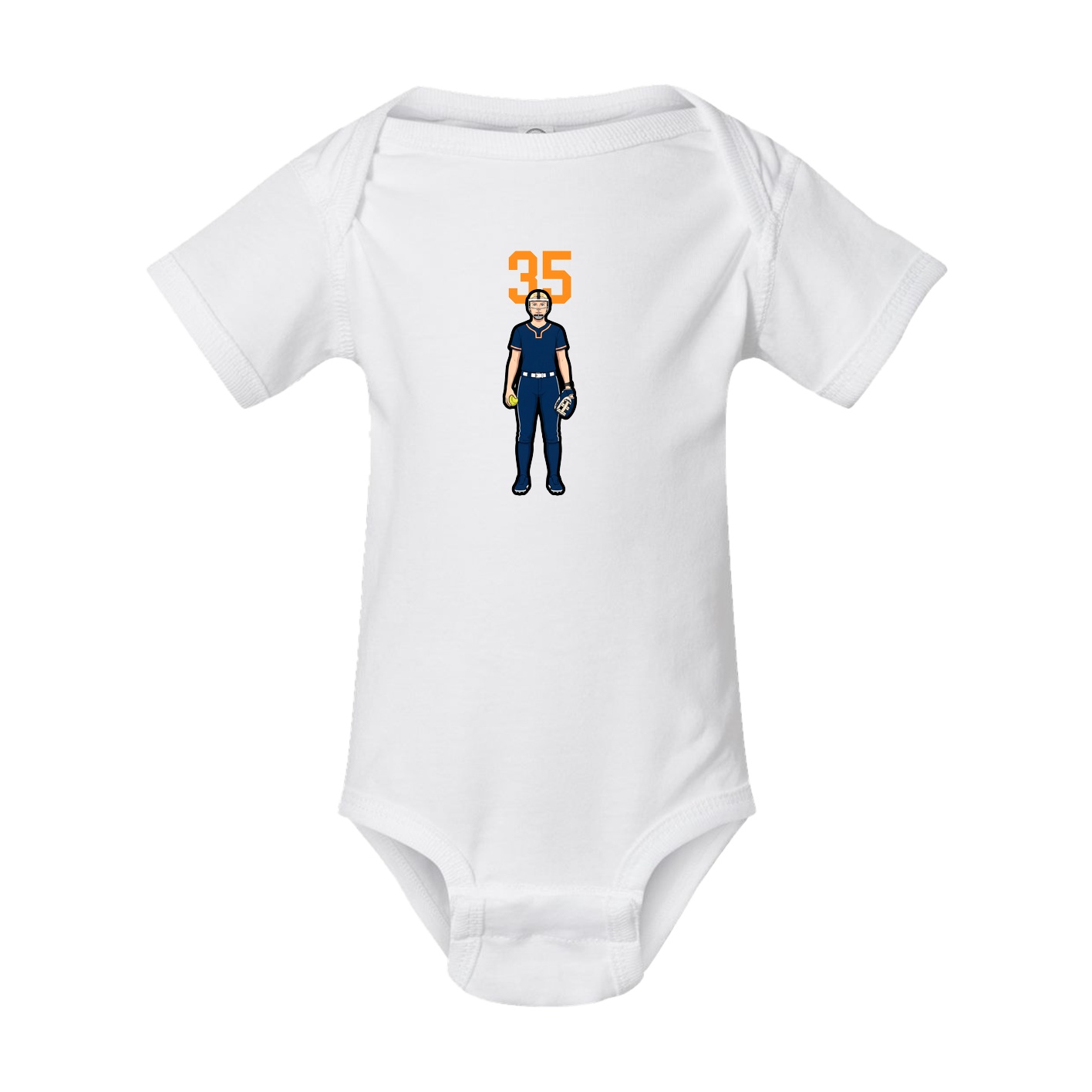 Baby Onesie — Number Top in White