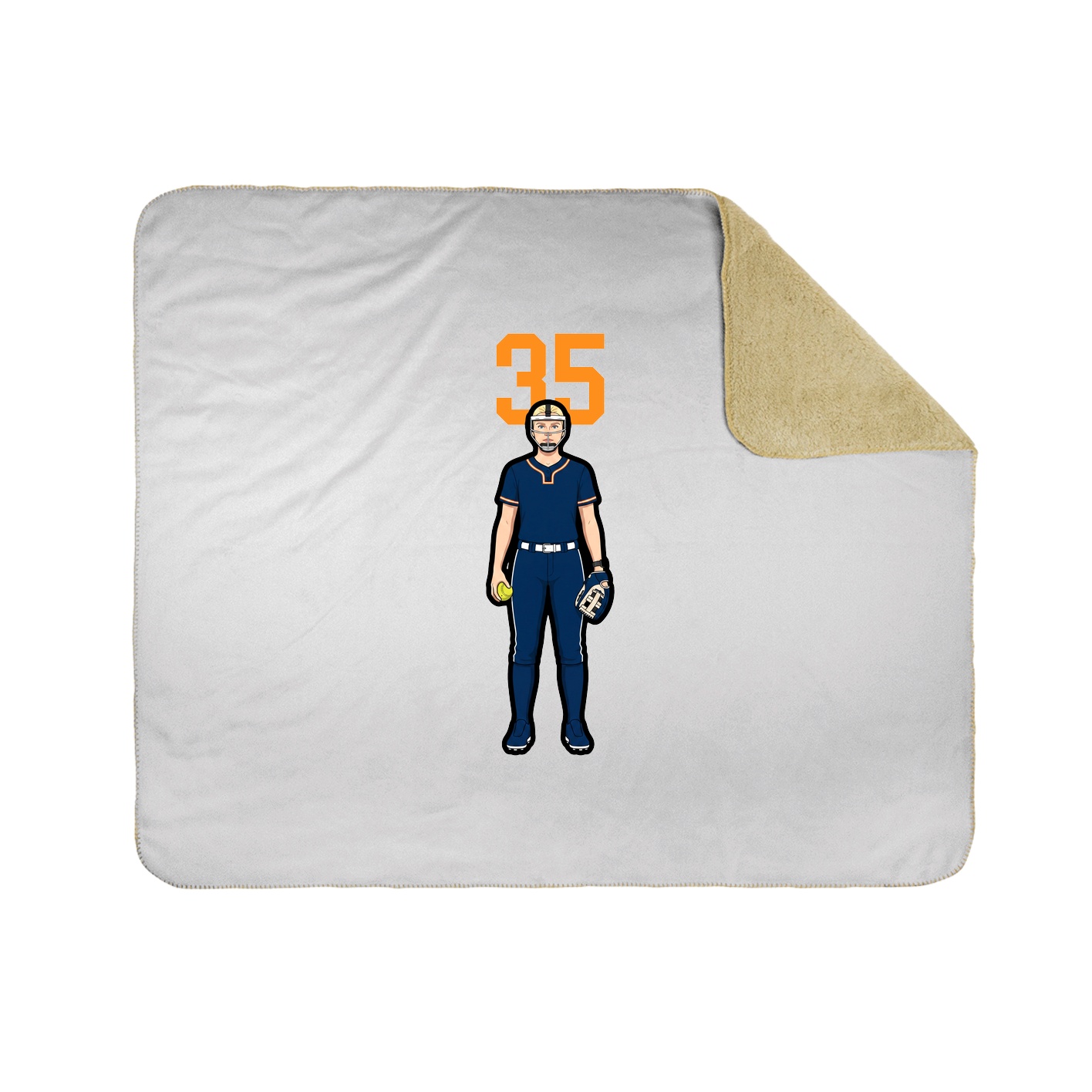 Throw Blanket — Number Top in White