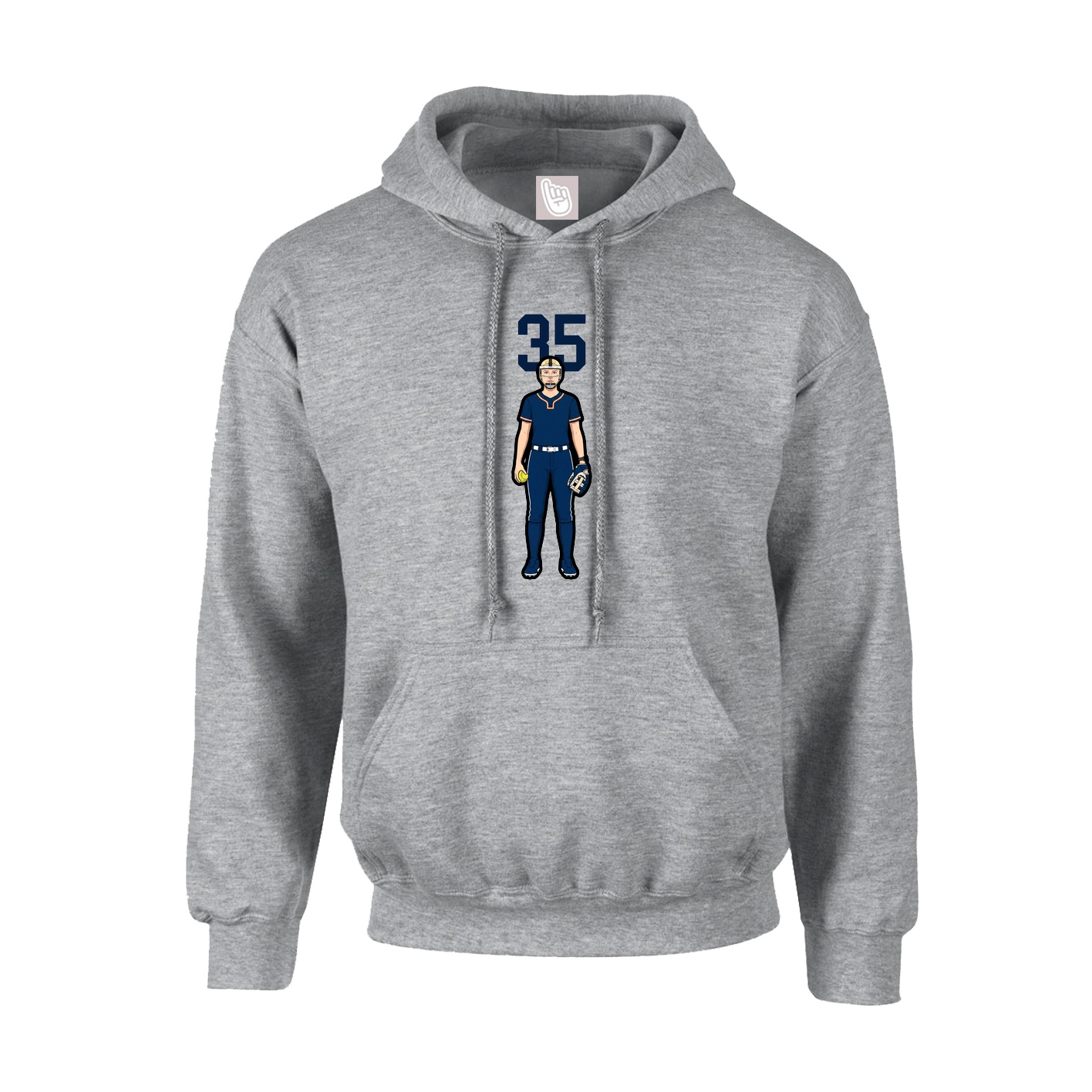 Hoodie — Number Top in Grey