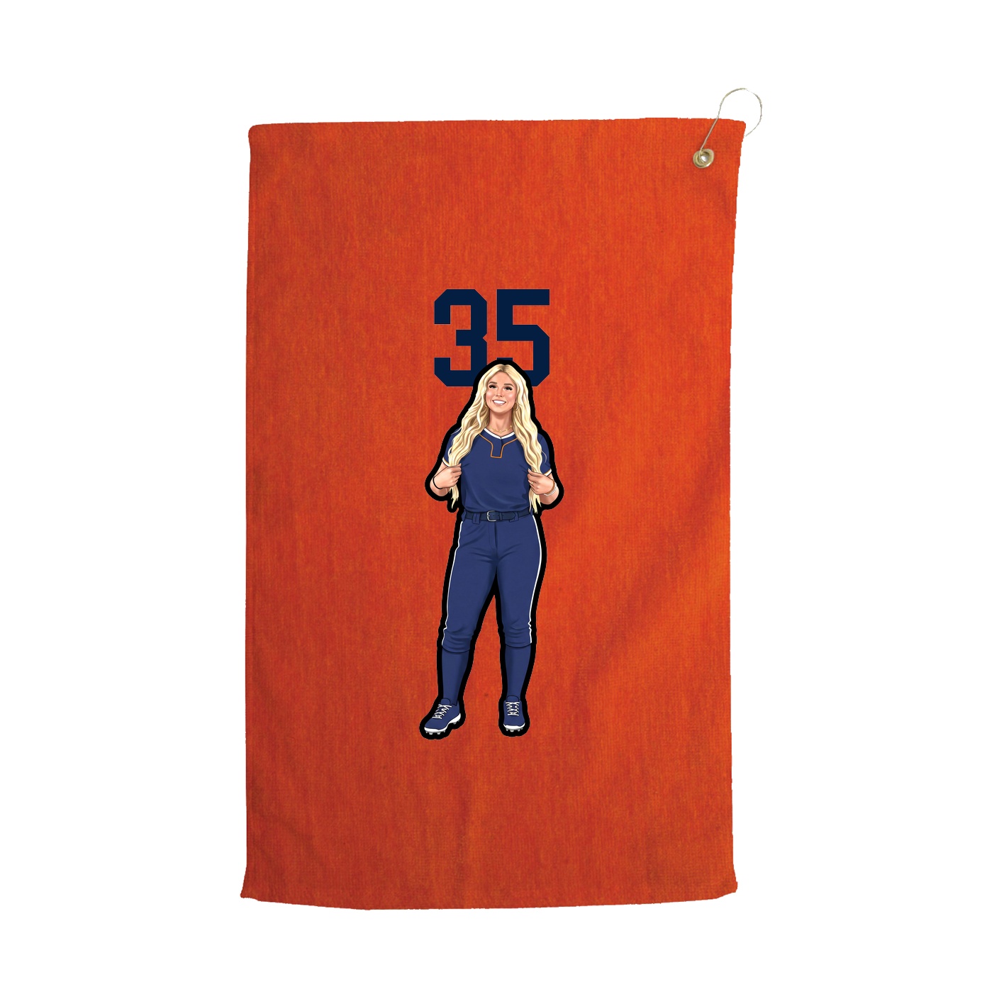 Golf Towel — Number Top in Orange