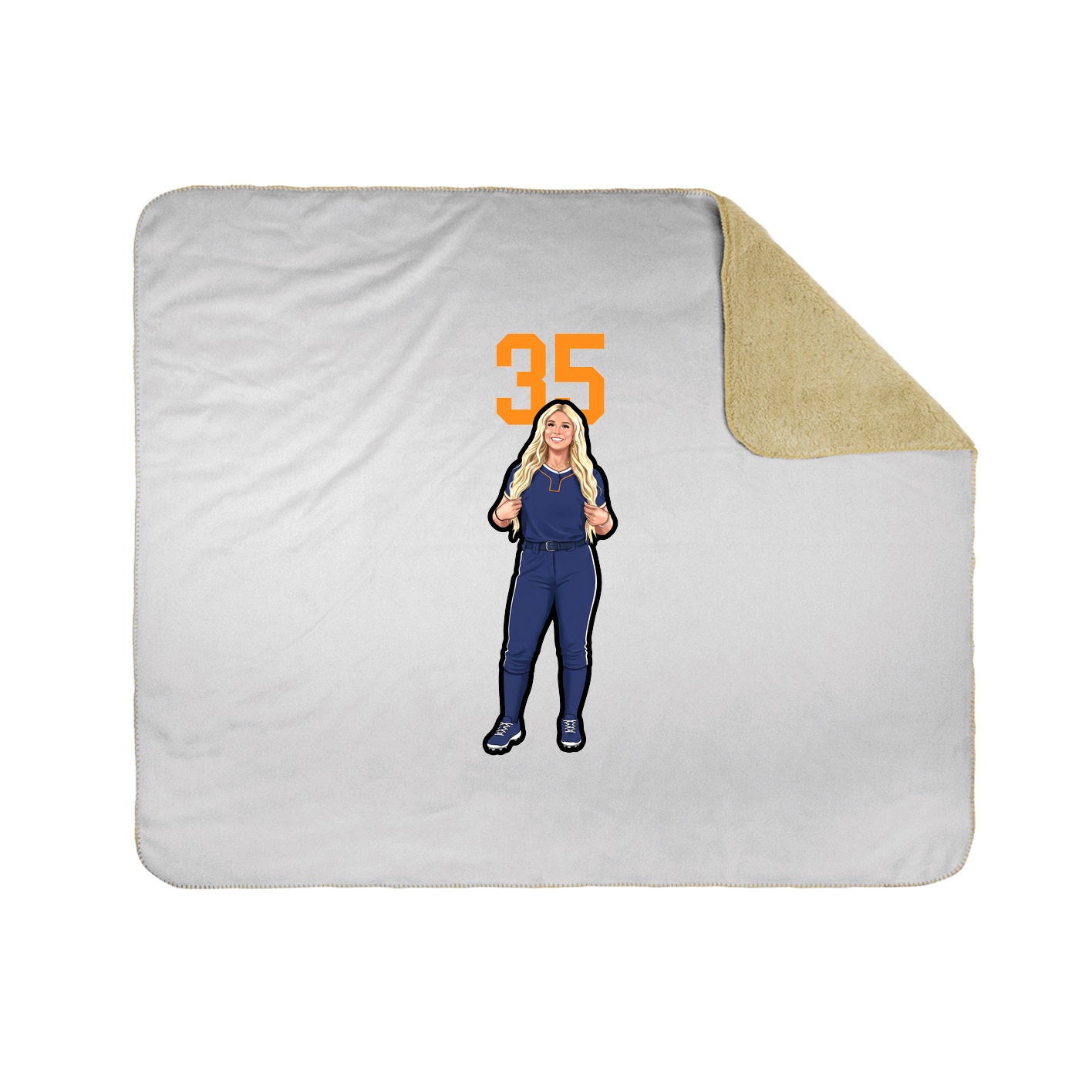 Throw Blanket — Number Top in White