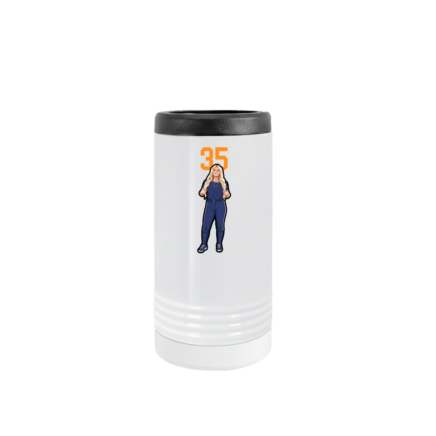 Slim Beverage Holder — Number Top in White