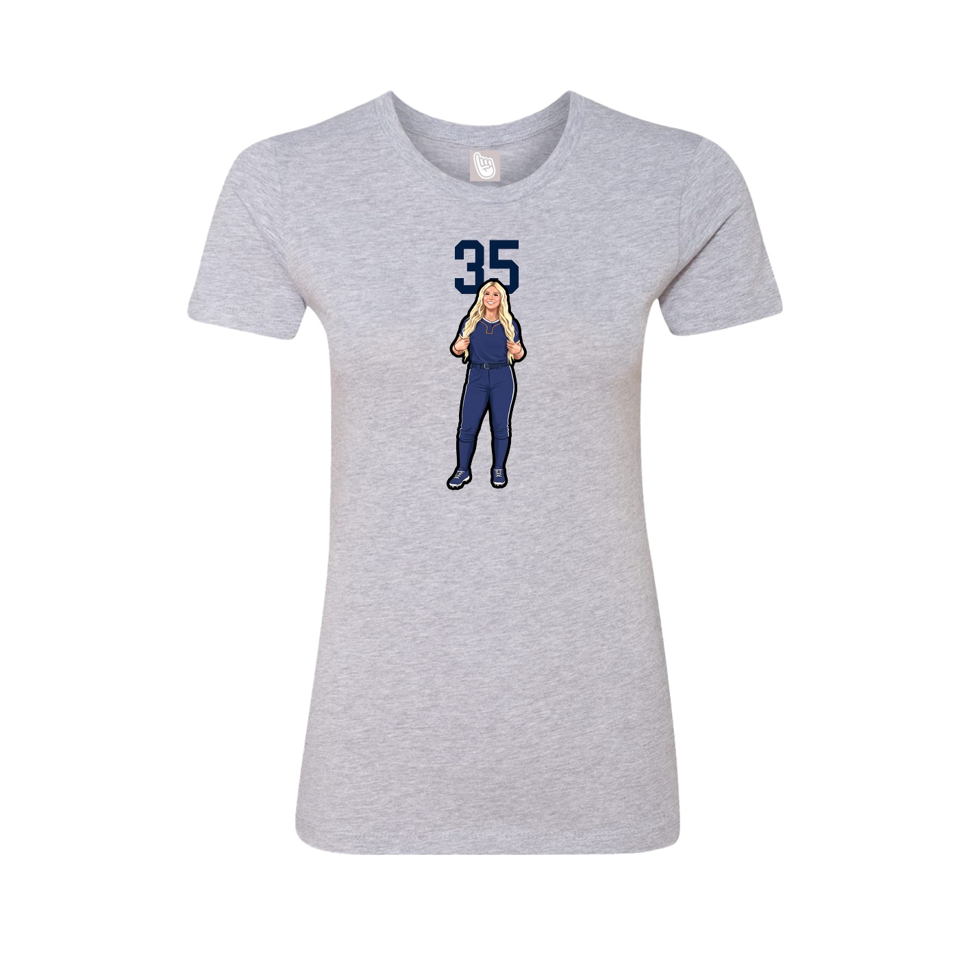 Womens Tee — Number Top in Grey