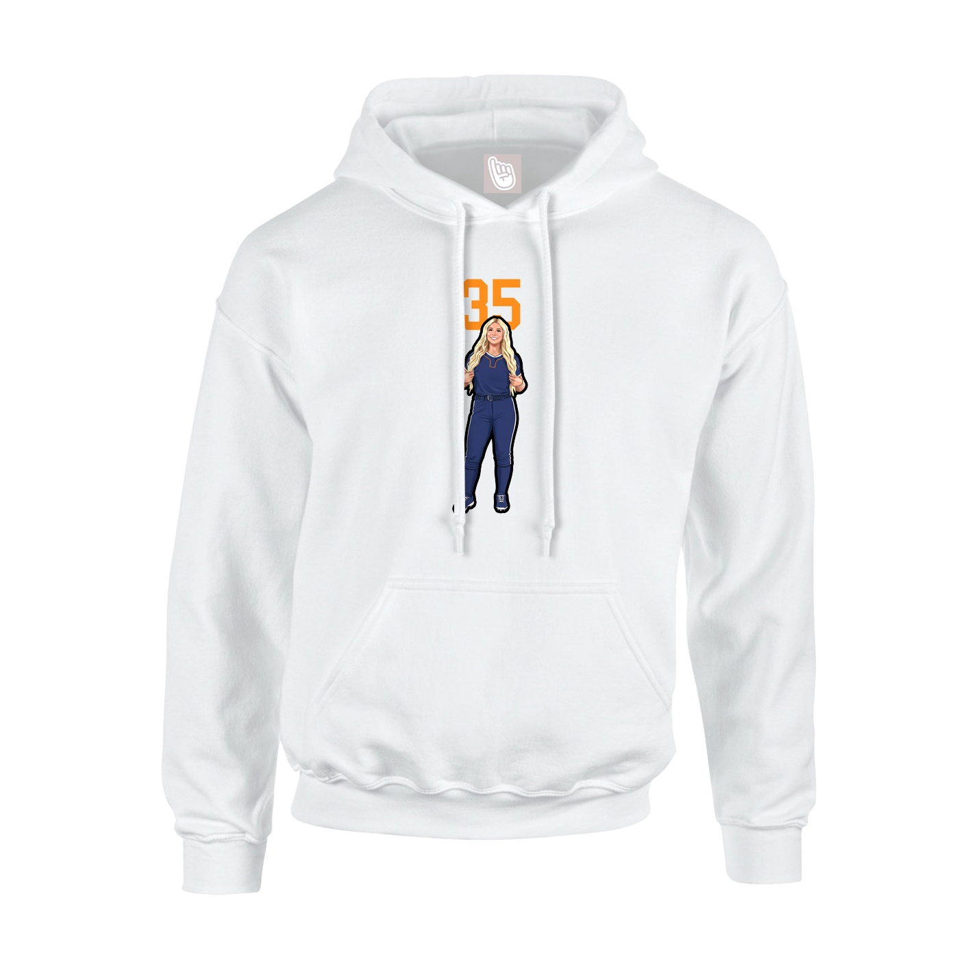 Youth Hoodie — Number Top in White