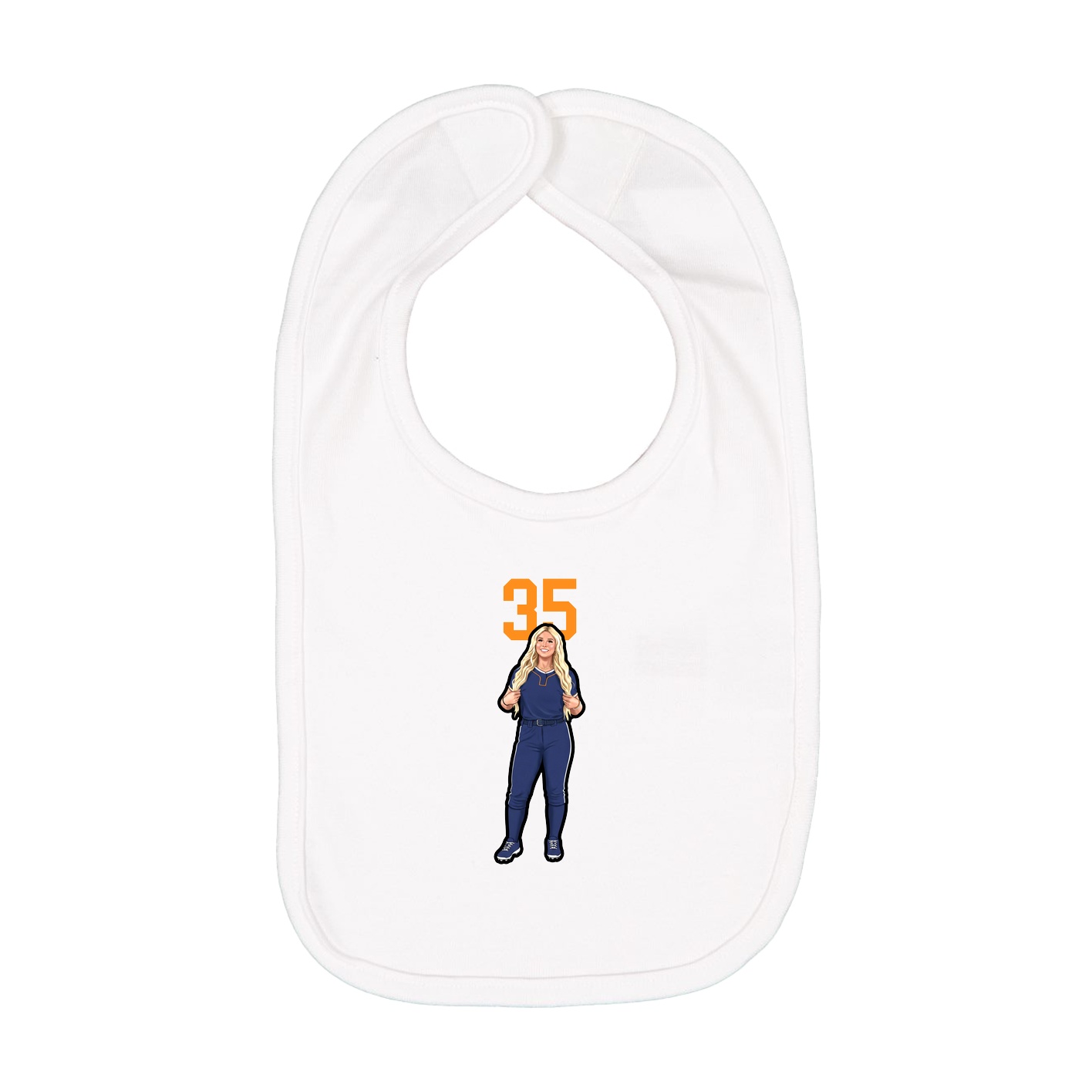 Infant Bib — Number Top in White