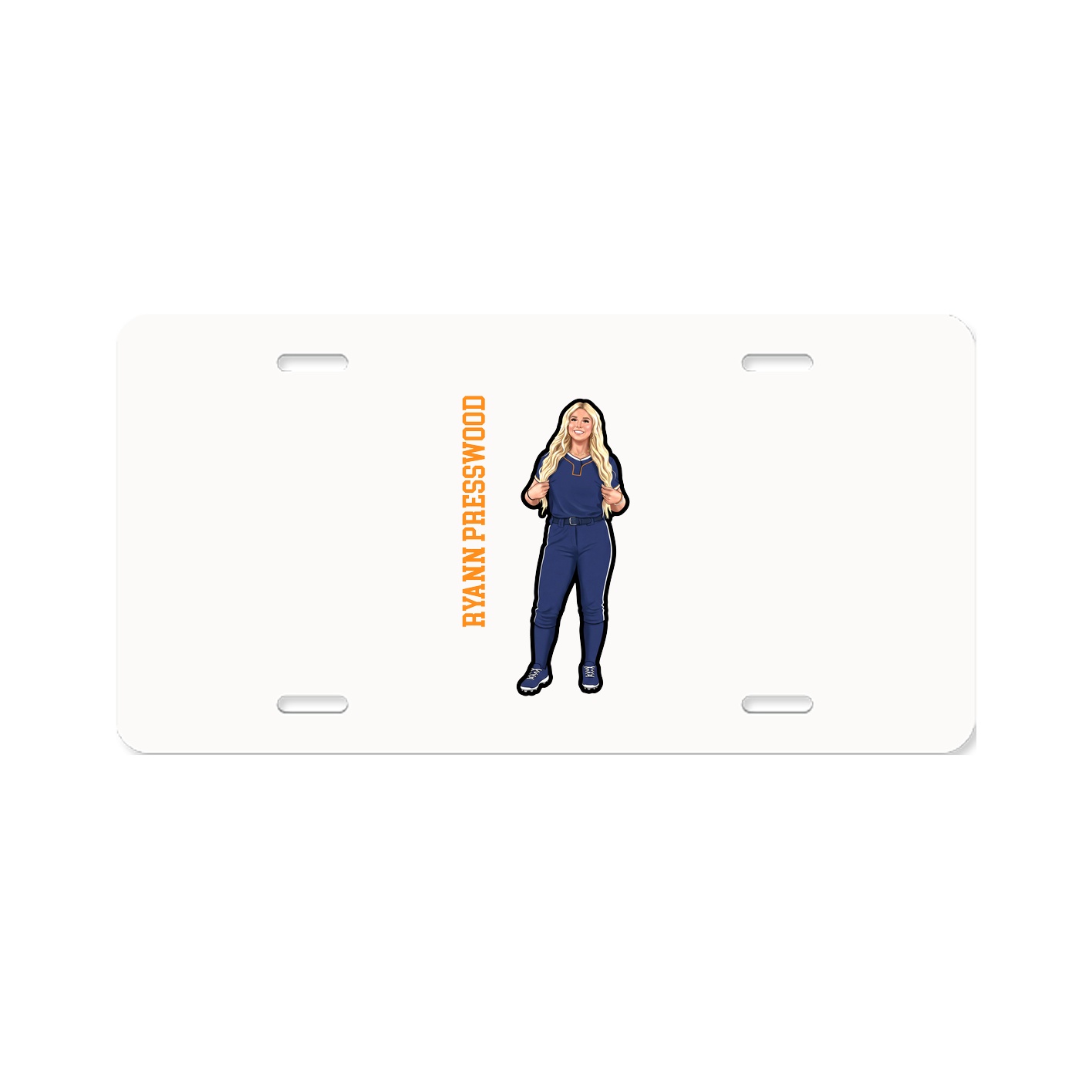 License Plate — Name Vertical in Classic
