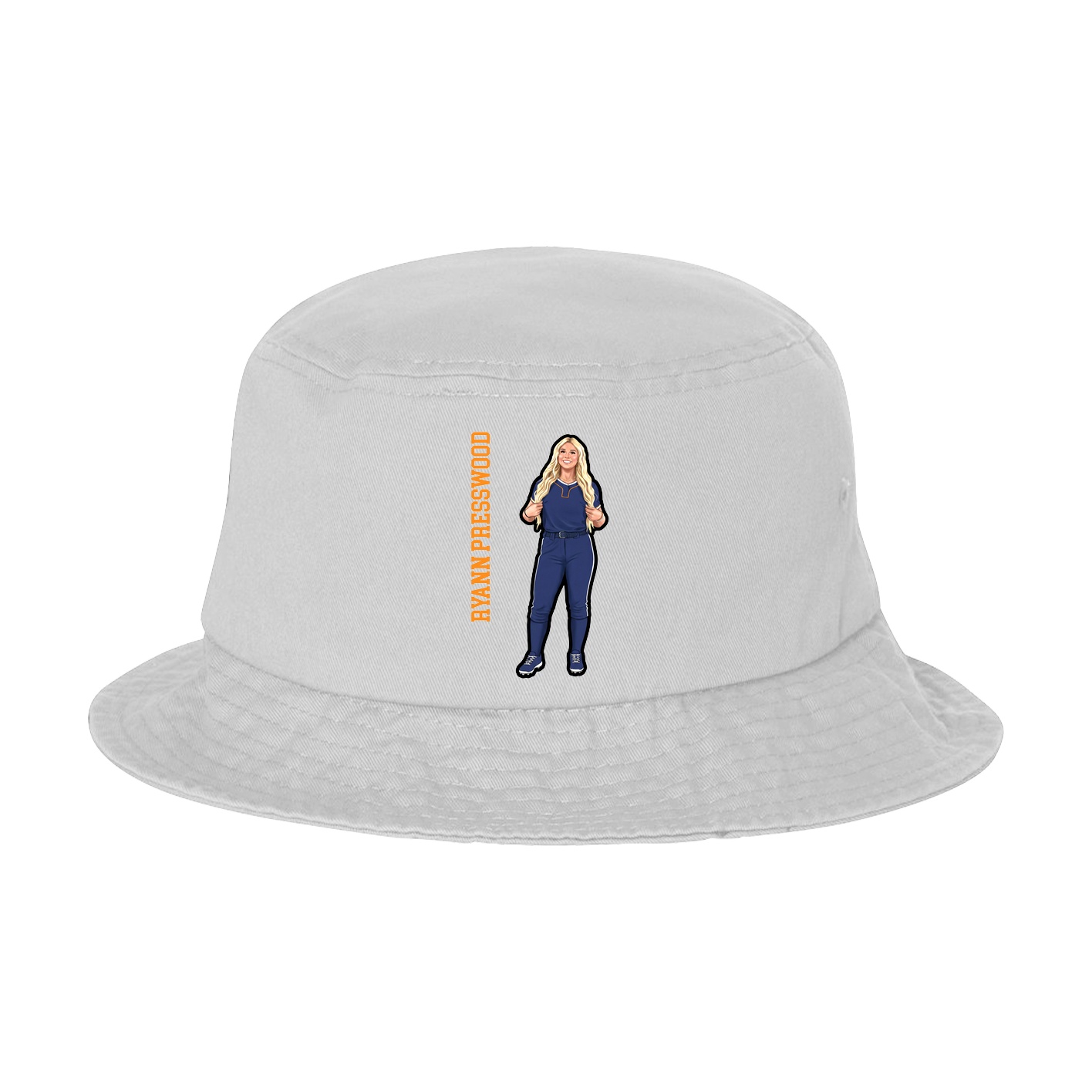 Bucket Cap — Name Vertical in White