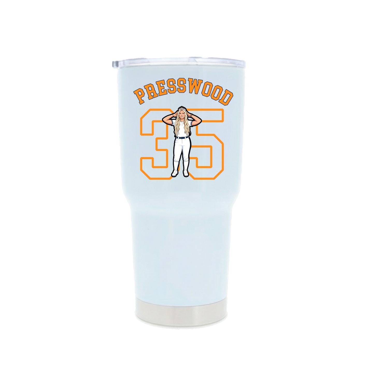 30oz Stainless Steel Tumbler — Shirsey Arch in White