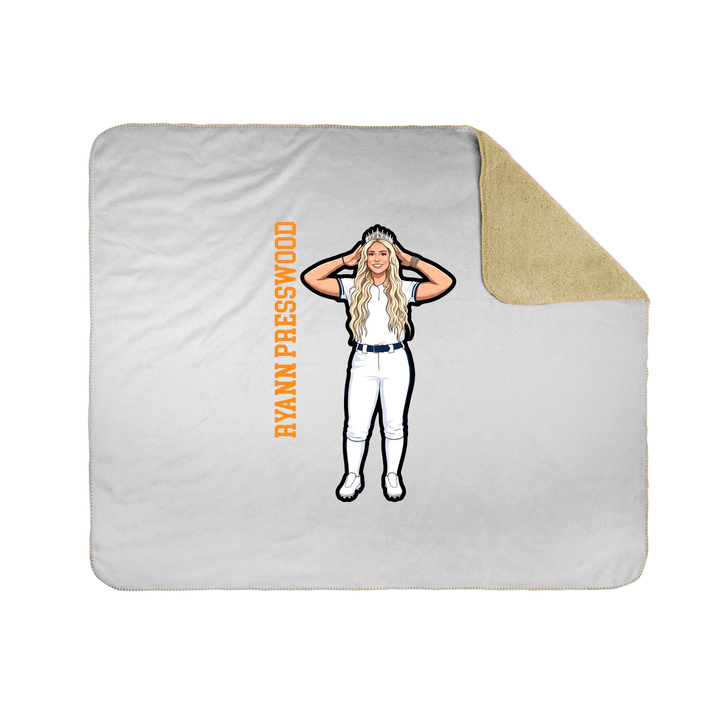 Throw Blanket — Name Vertical in White