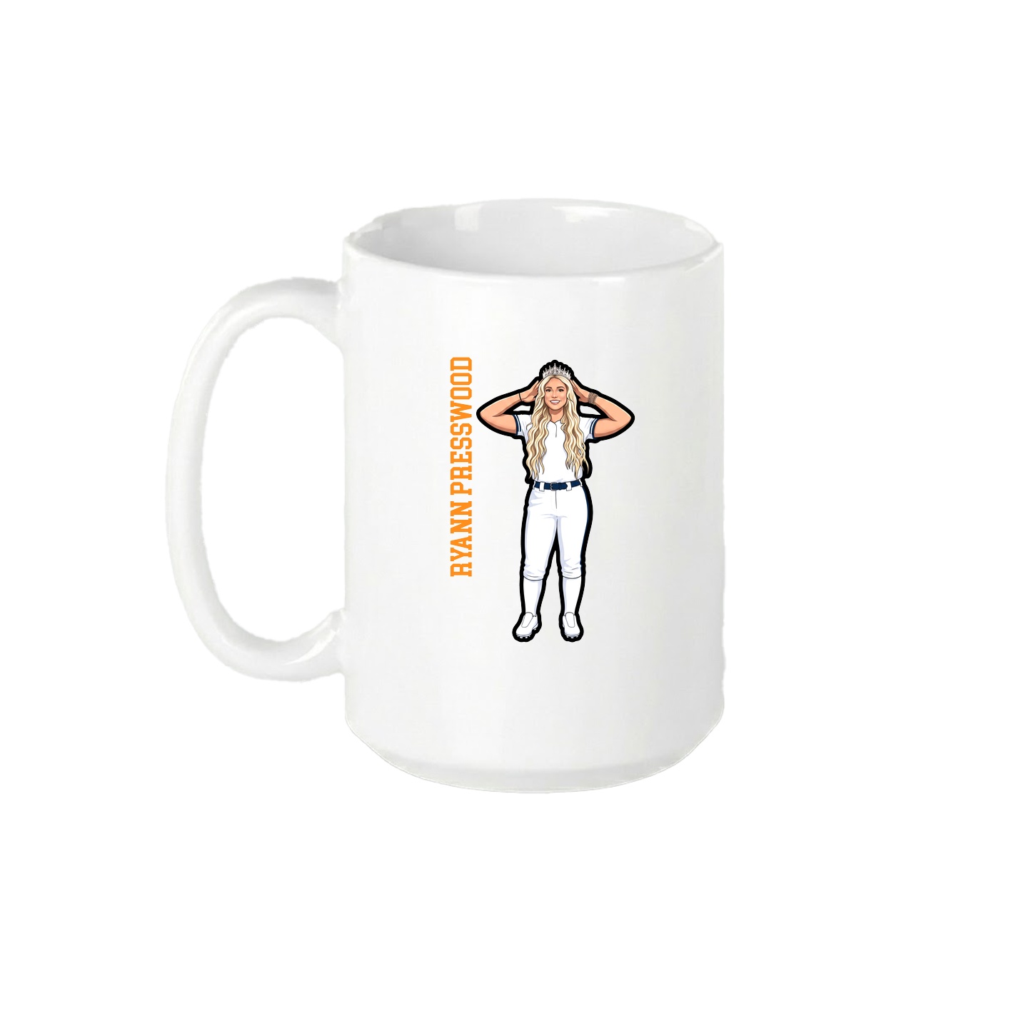 15oz Coffee Mug — Name Vertical in White