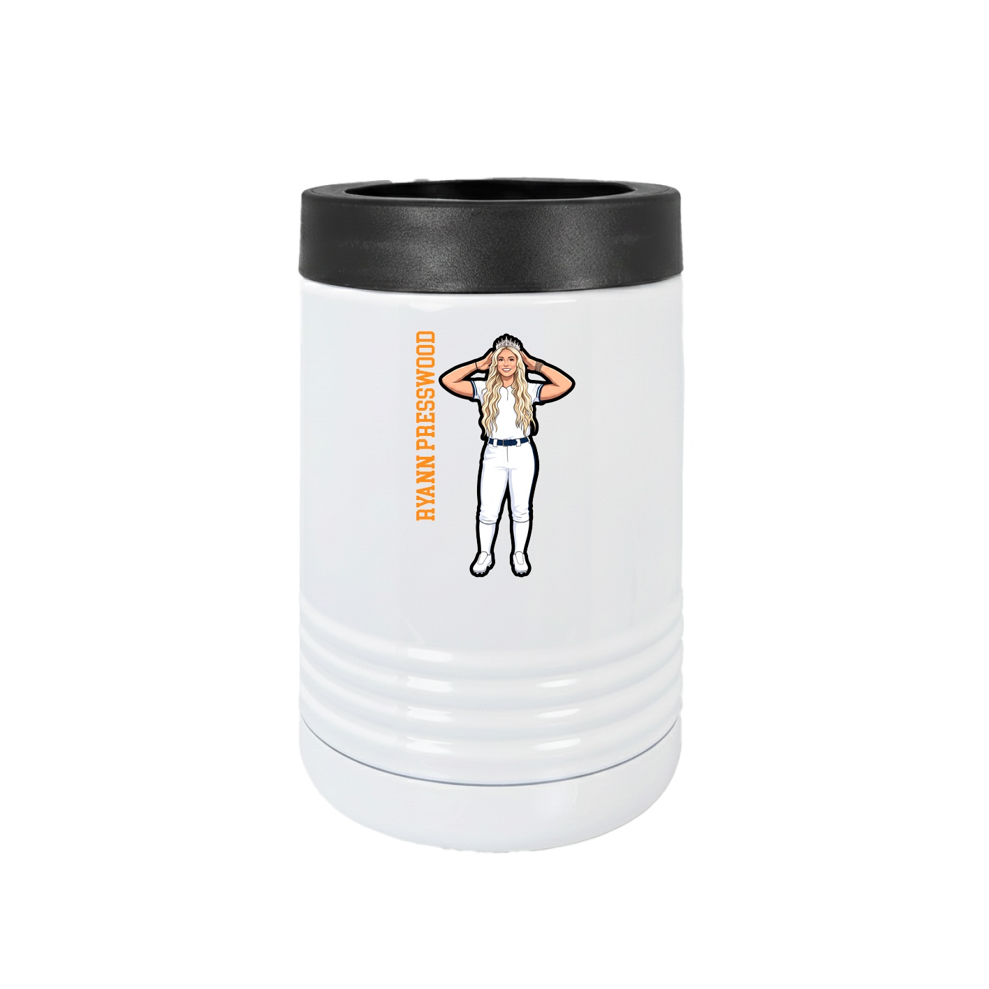 Beverage Holder — Name Vertical in White