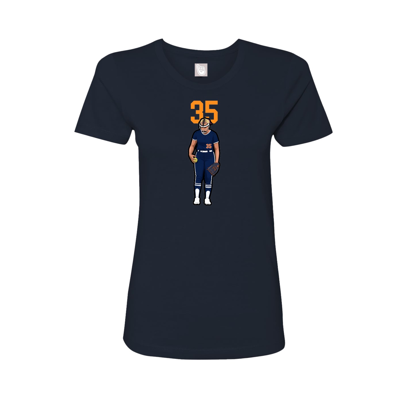 Womens Tee — Number Top in Navy