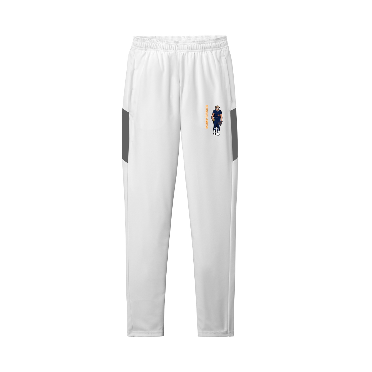 Team Travel Pant — Name Vertical in White/Grey