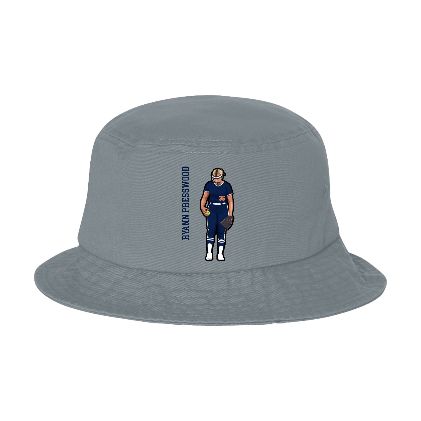 Bucket Cap — Name Vertical in Grey