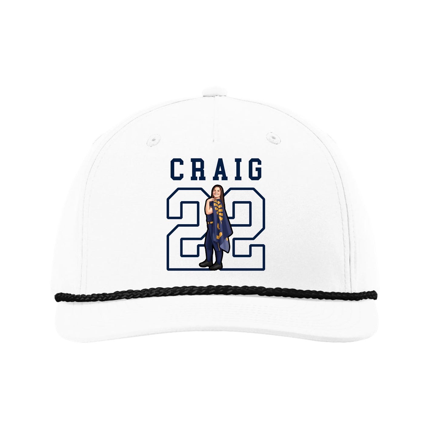 Five-Panel Classic Rope Cap — Shirsey in White