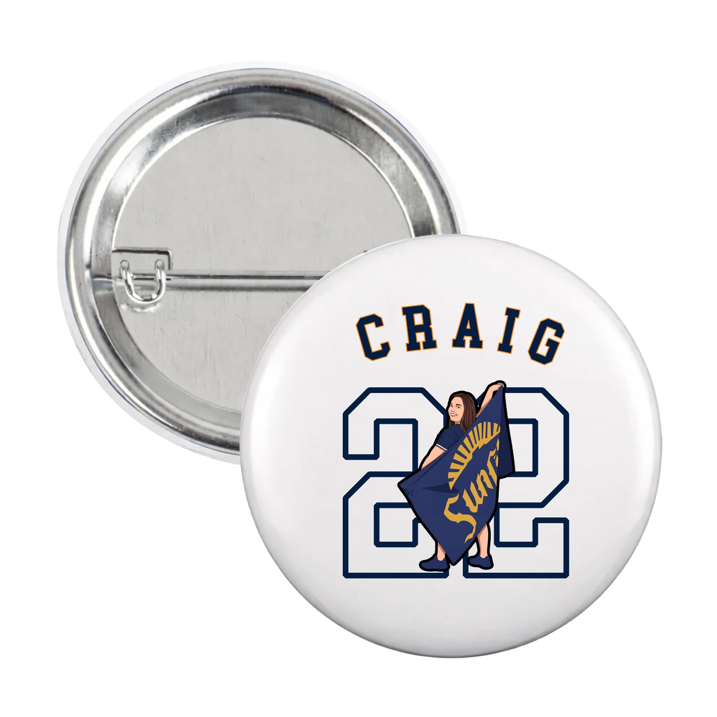 Game Day Button — Shirsey Arch in White