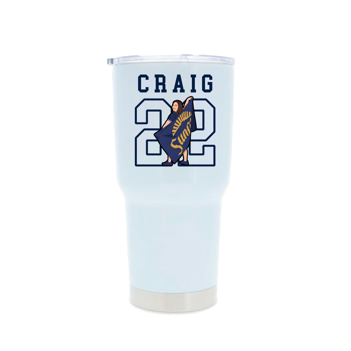 30oz Stainless Steel Tumbler — Shirsey in White