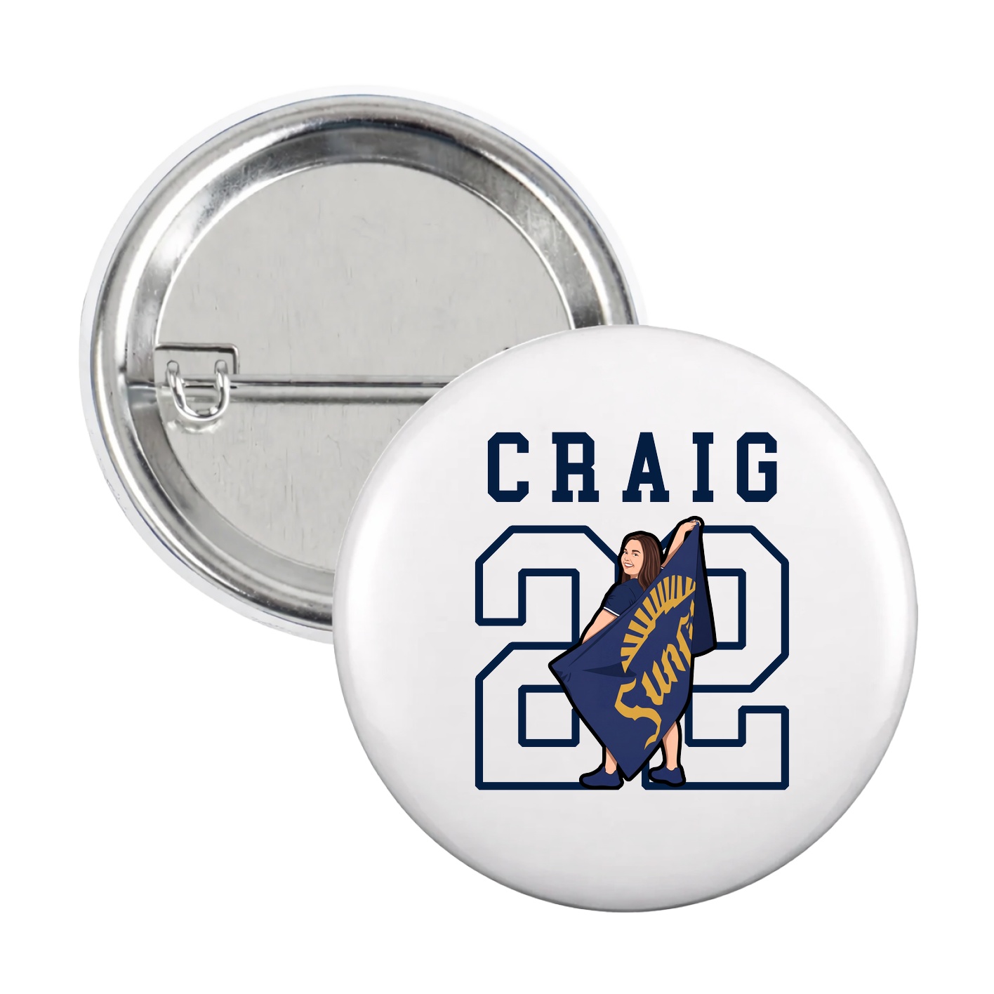 Game Day Button — Shirsey in White