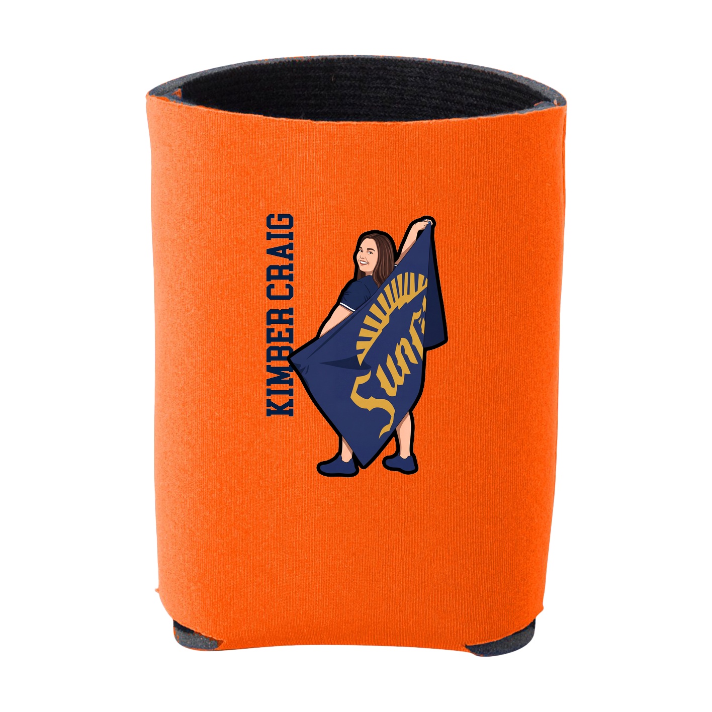 Can Holder — Name Vertical in Orange