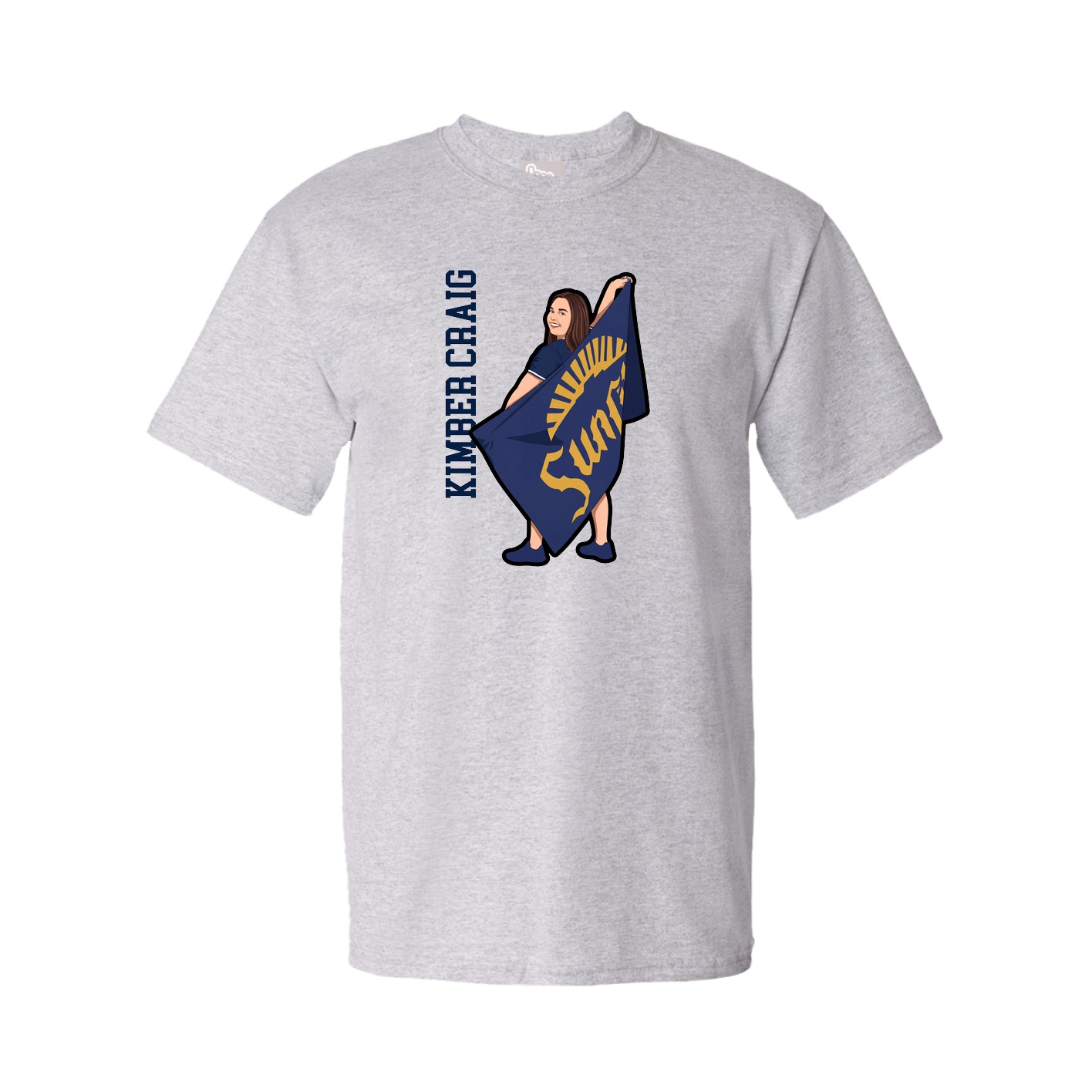 Tee — Name Vertical in Grey