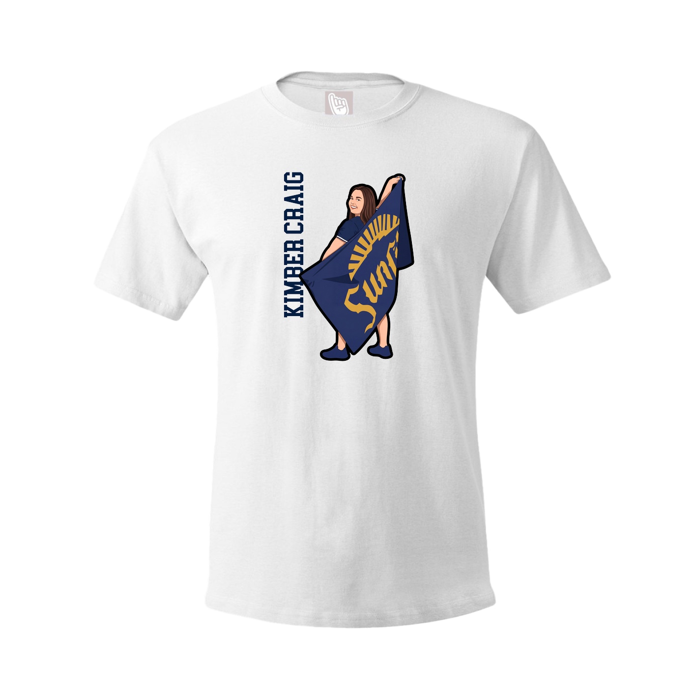 Youth Tee — Name Vertical in White