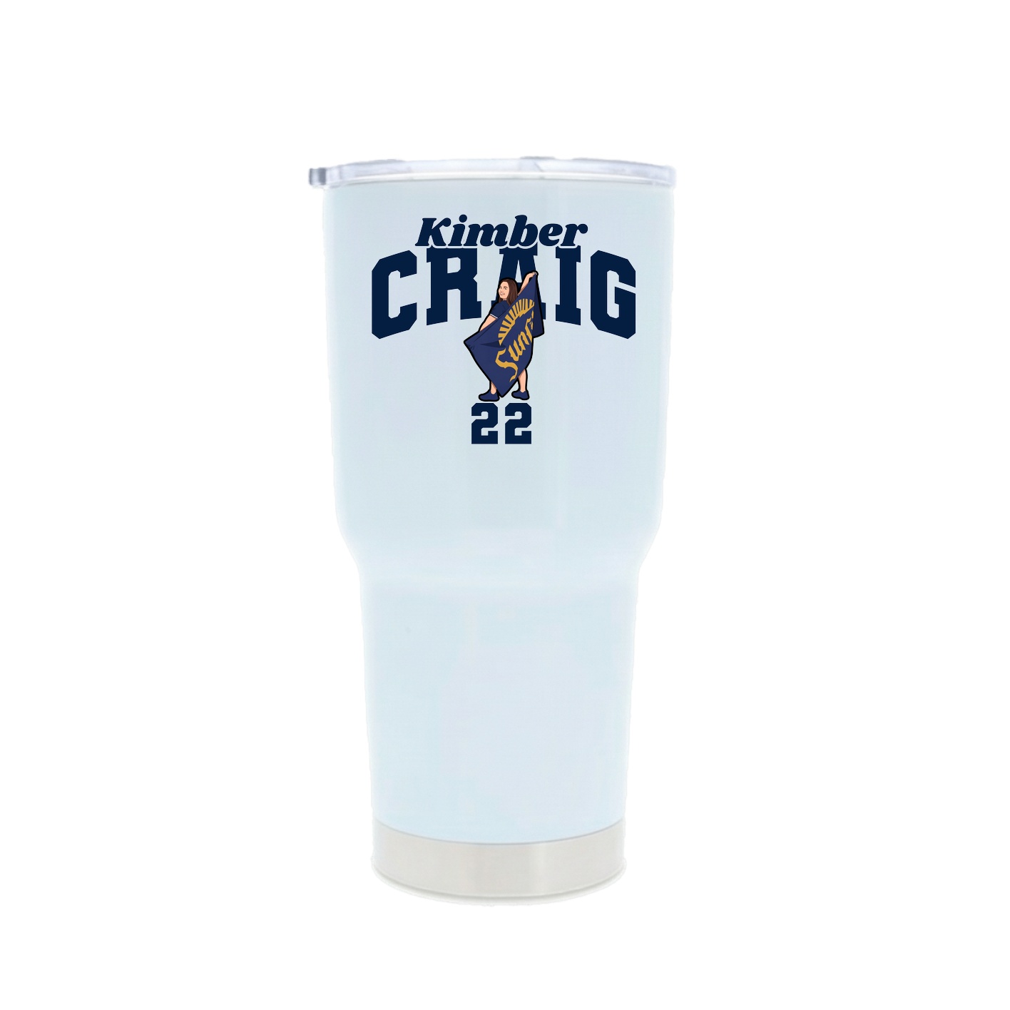 30oz Stainless Steel Tumbler — Signature Arch in White