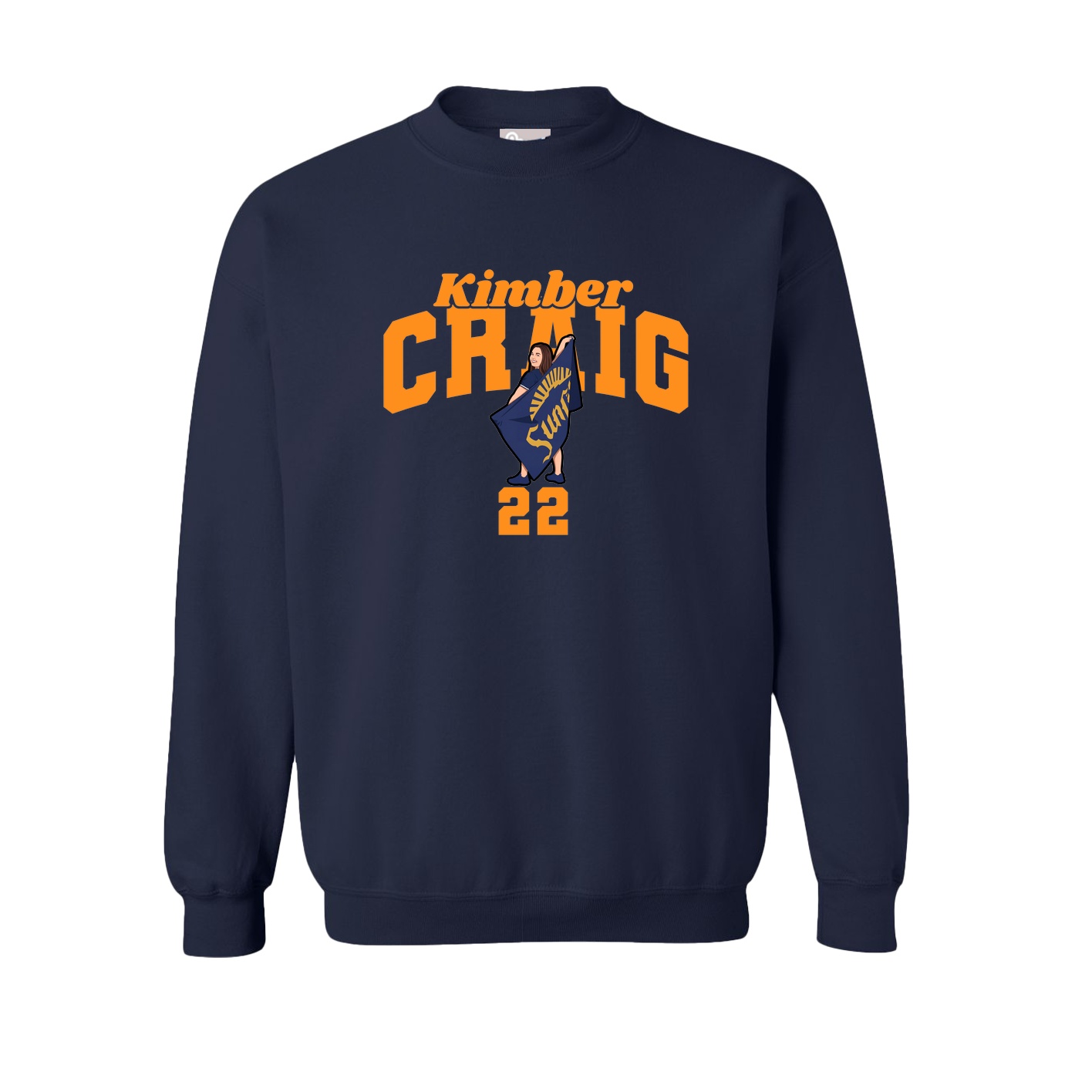 Fleece Crew — Signature Arch in Navy