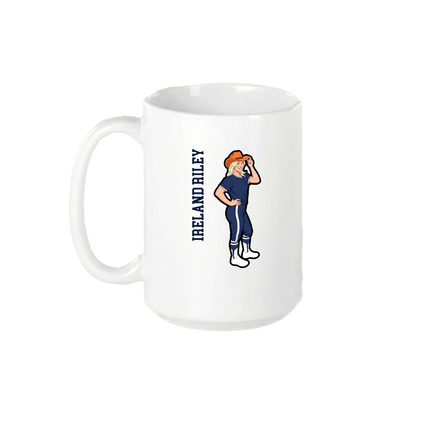 15oz Coffee Mug — Name Vertical in White