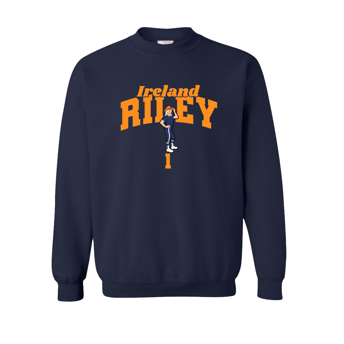 Fleece Crew — Signature Arch in Navy